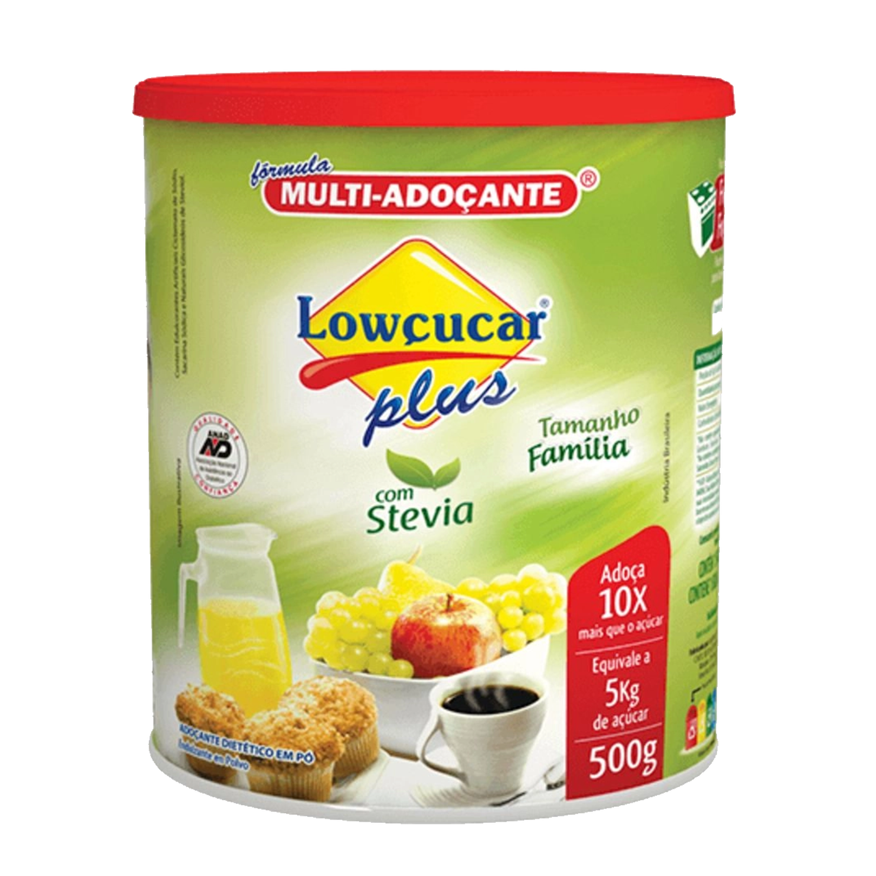 Adoçante em Pó com Stevia Lowçucar Plus Pote 500g