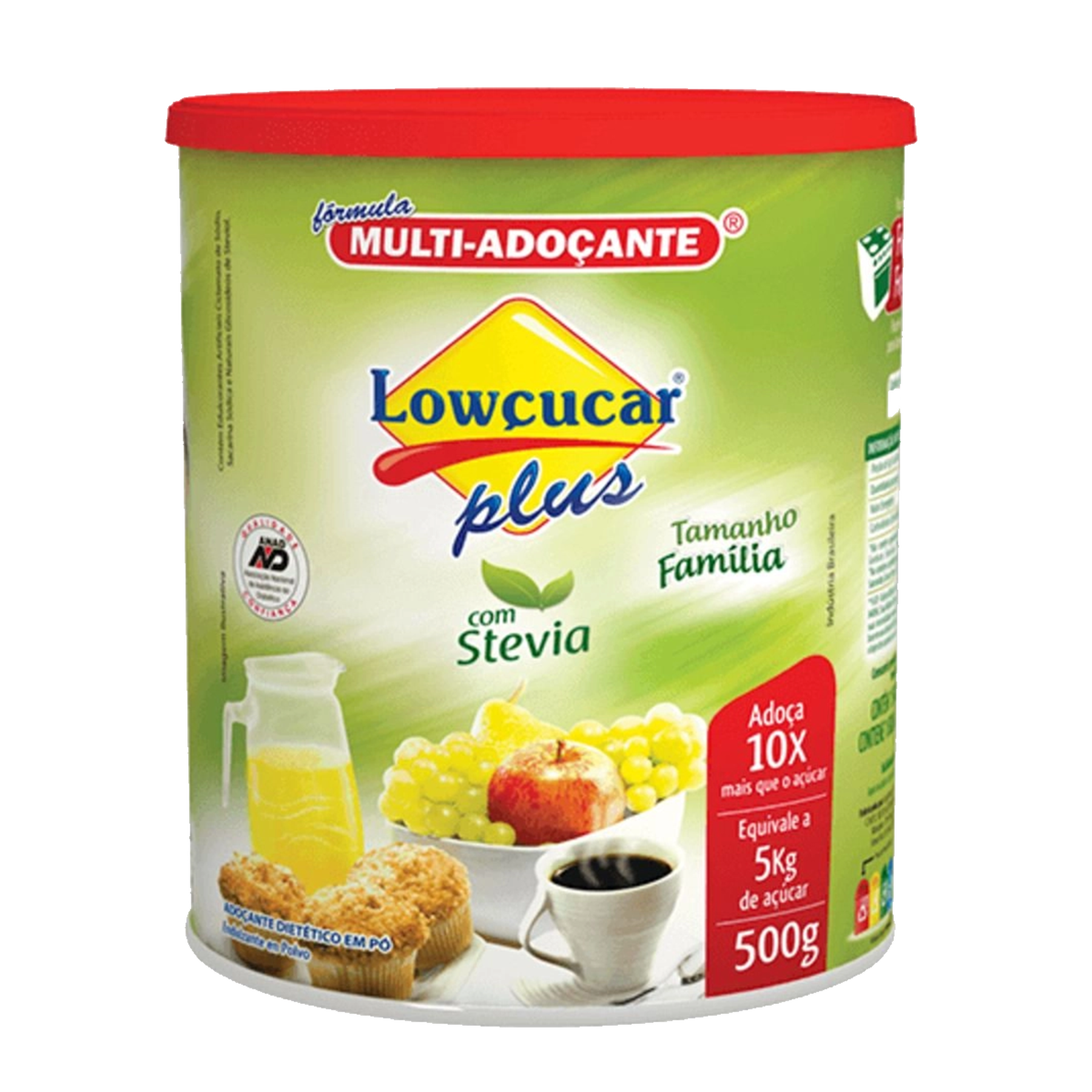 Ado&ccedil;ante em P&oacute; com Stevia Low&ccedil;ucar Plus Pote 500g