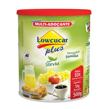 Adoçante em Pó com Stevia Lowçucar Plus Pote 500g