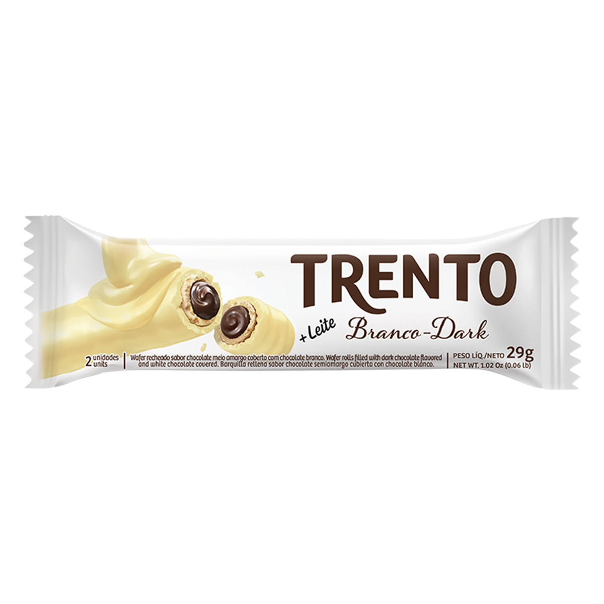 Wafer Branco Dark Trento Pacote 29g