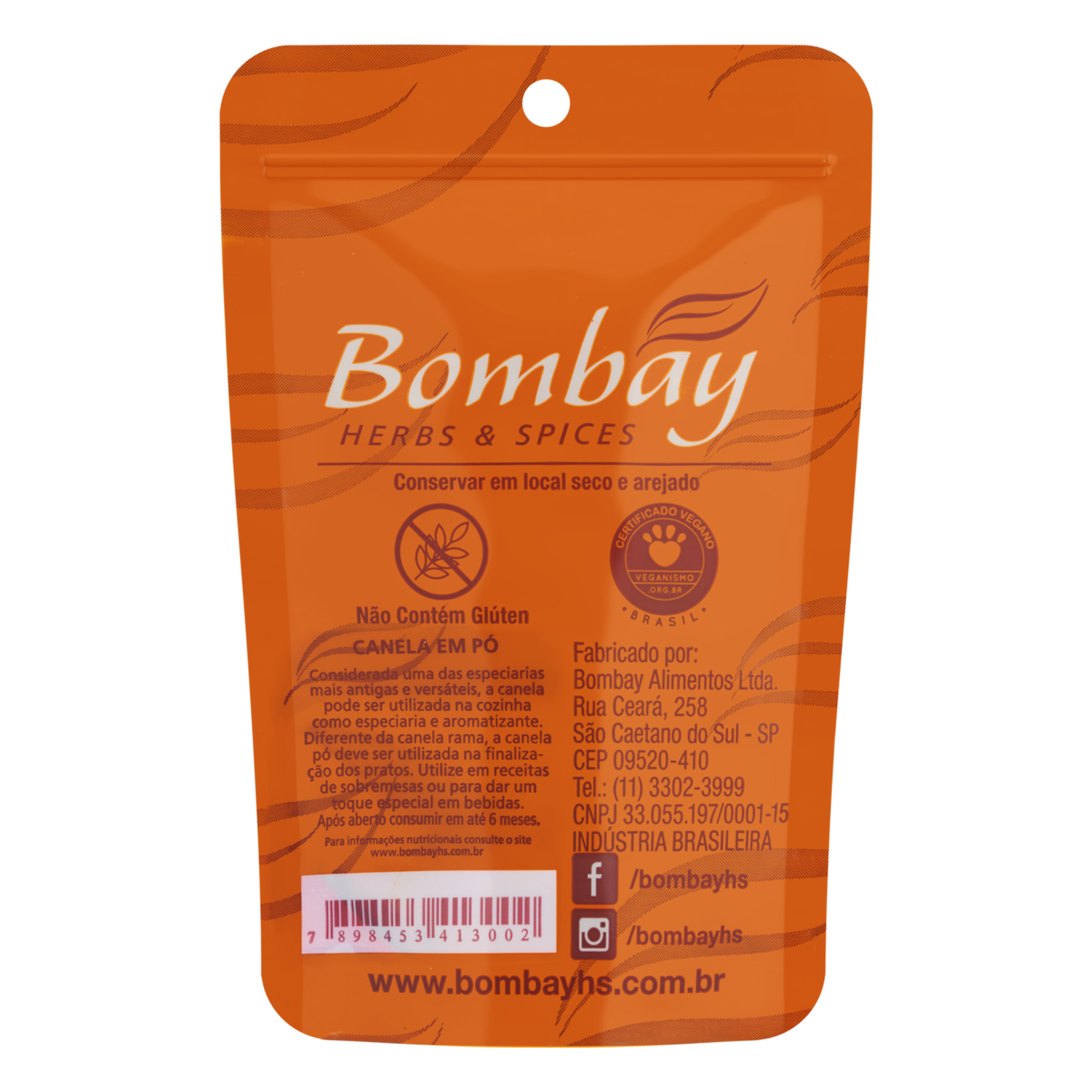 Canela em P&oacute; Bombay Pouch 30g