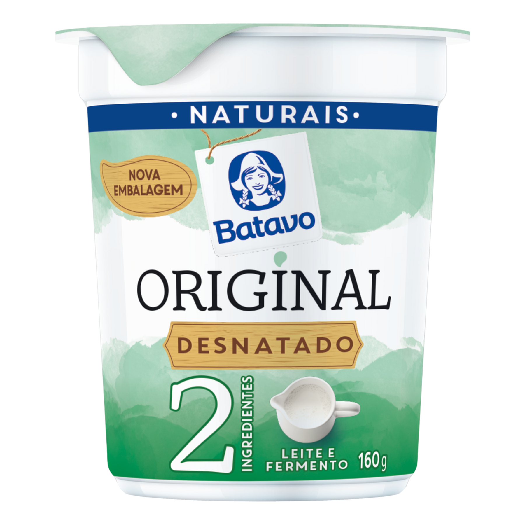 Iogurte Natural Desnatado Original Batavo Copo 160g