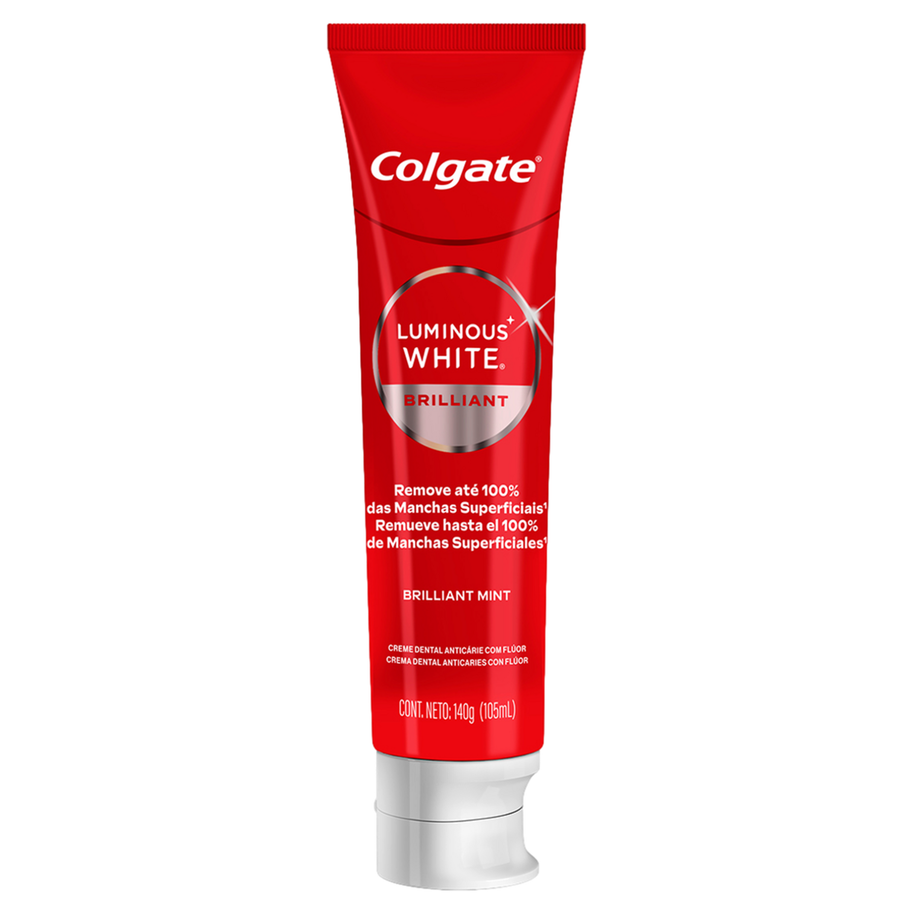 Creme Dental Brilliant Mint Luminous White Colgate Caixa 140g - Embalagem Leve Mais Pague Menos
