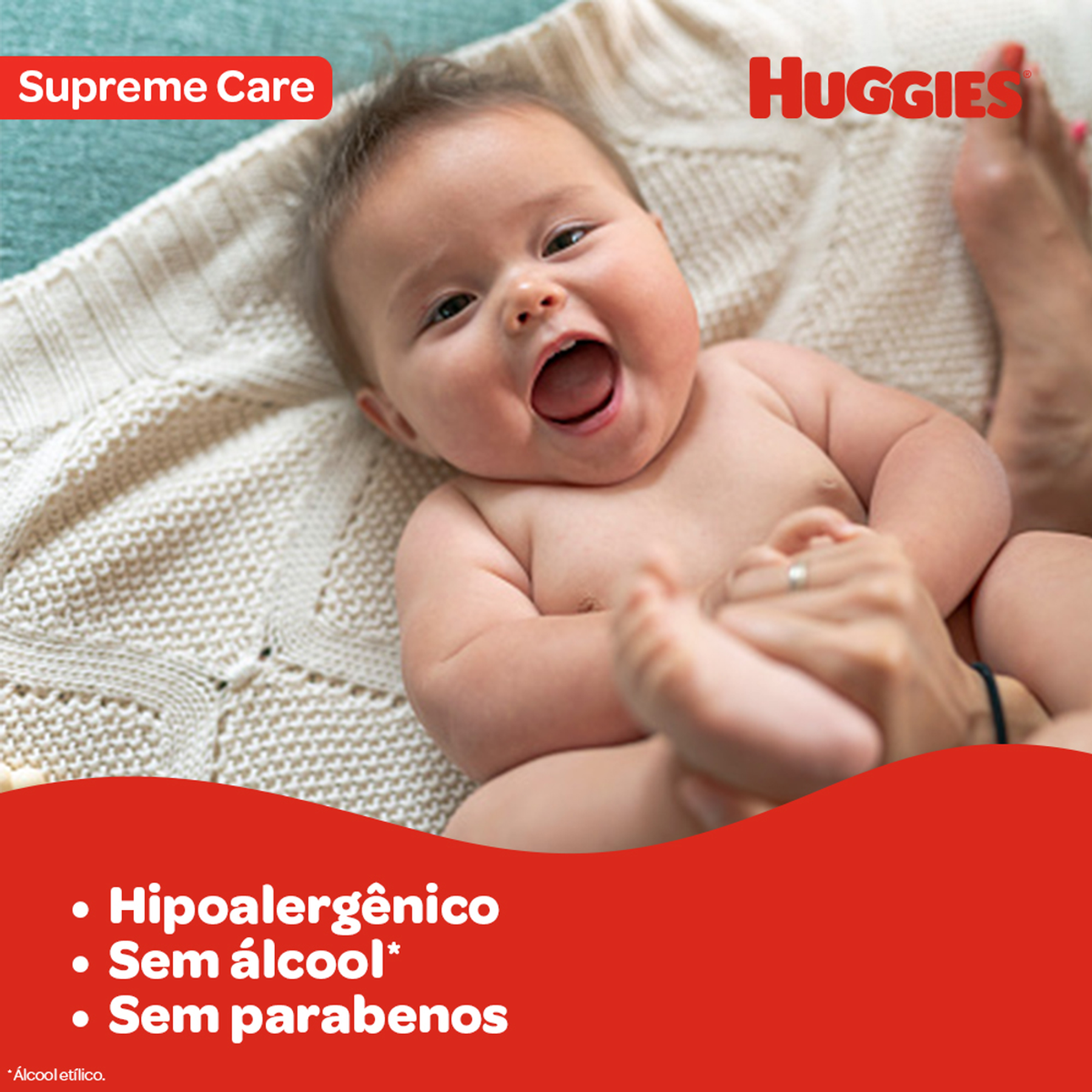 Toalha Umedecida Supreme Care Huggies Pacote C/48 Unidades