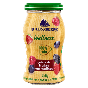 Geleia de Frutas Vermelhas Light 100% Fruta Queensberry Wellness Vidro 250g