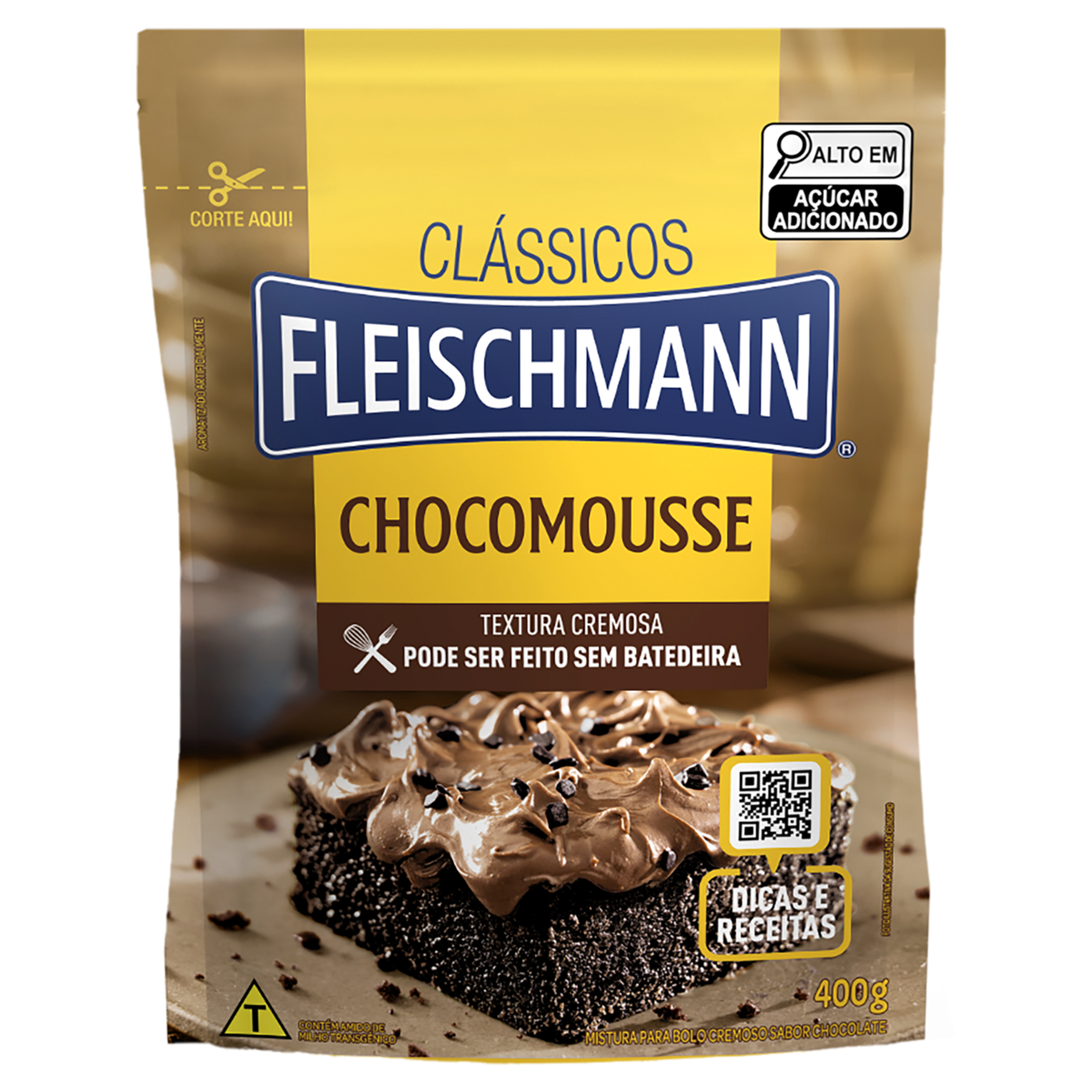 Mistura para Bolo Cremoso Chocomousse Fleischmann Sach&ecirc; 400g