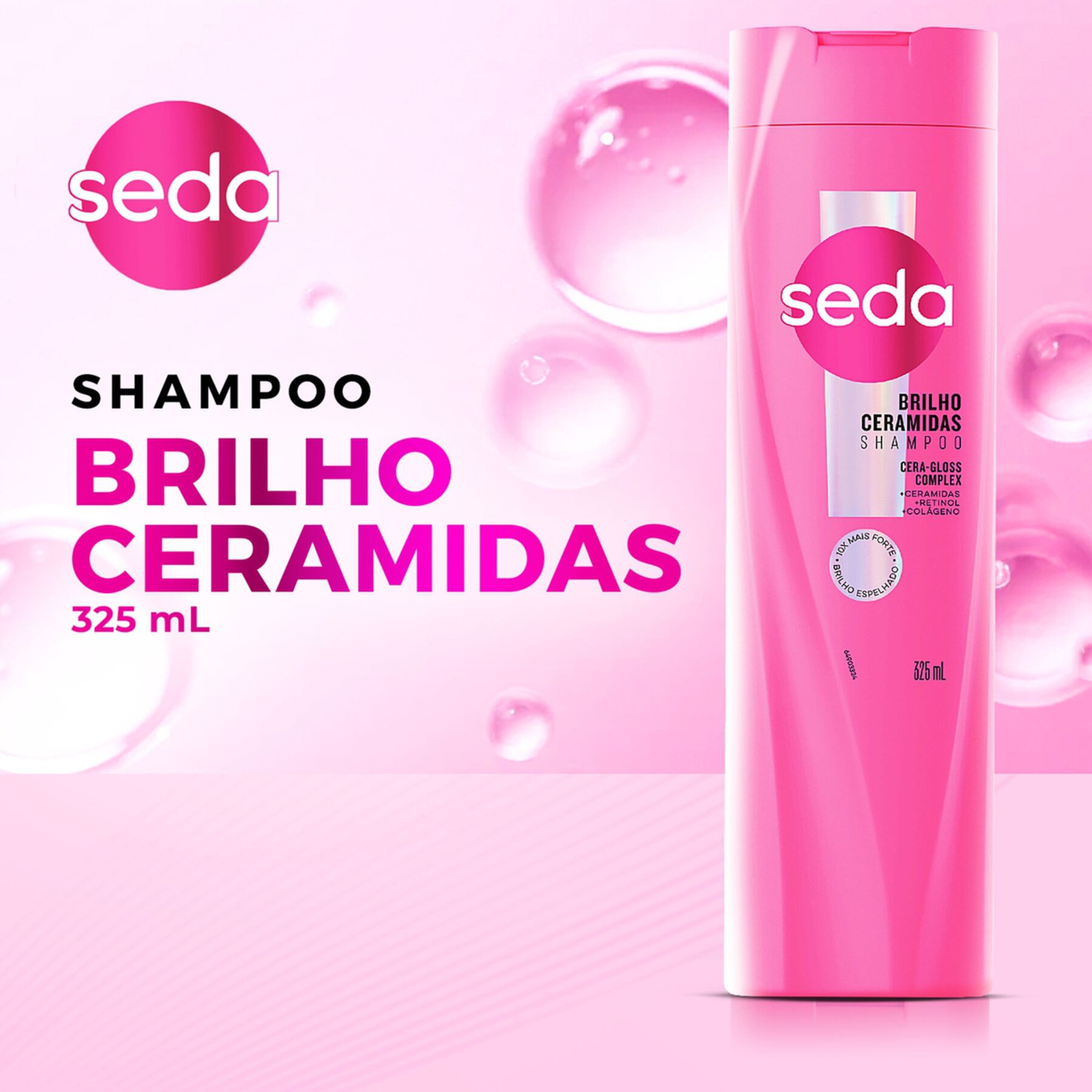 Shampoo Brilho Ceramidas Seda Frasco 325ml