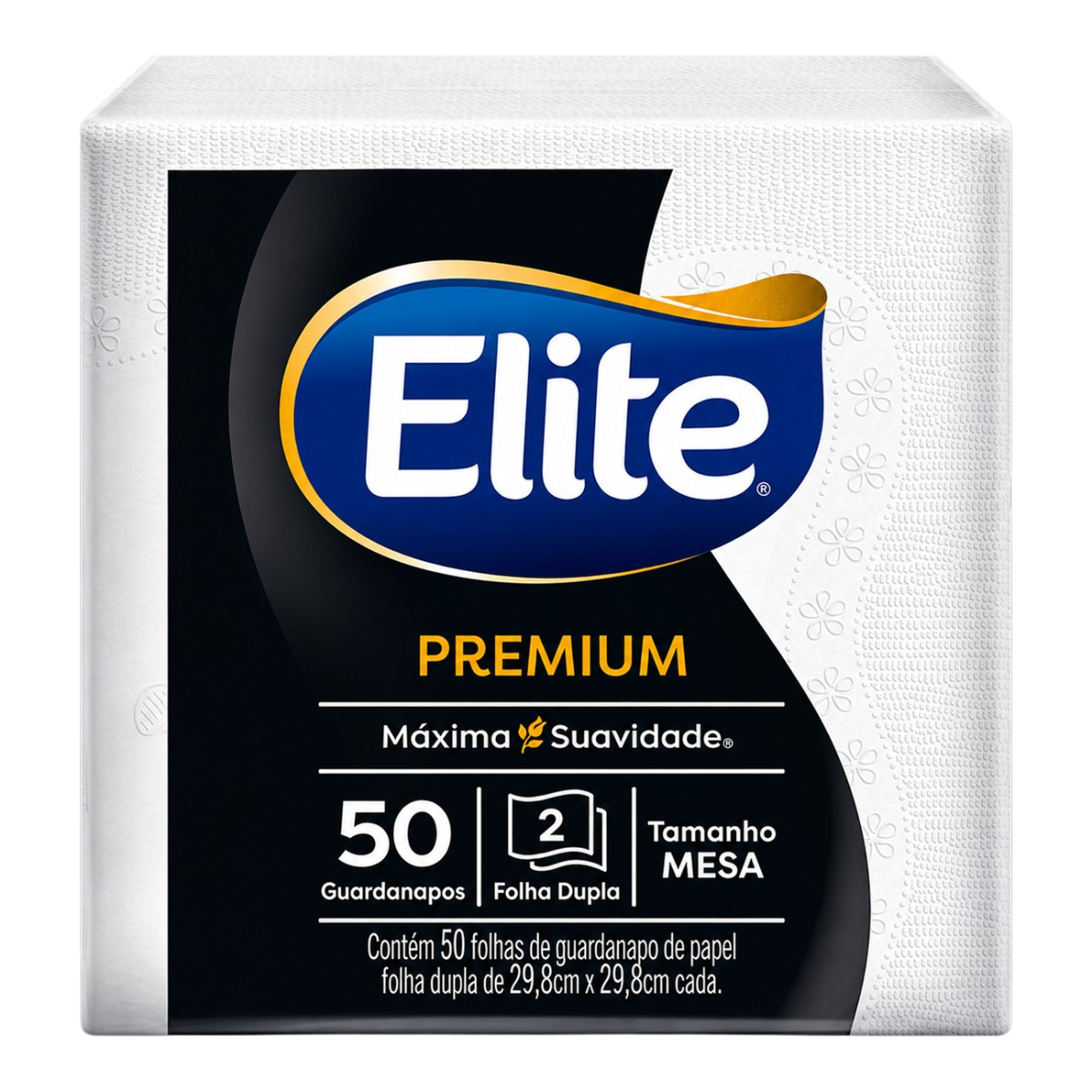 Guardanapo de Papel Folha Dupla Elite Premium Pacote 50 Folhas Tamanho G
