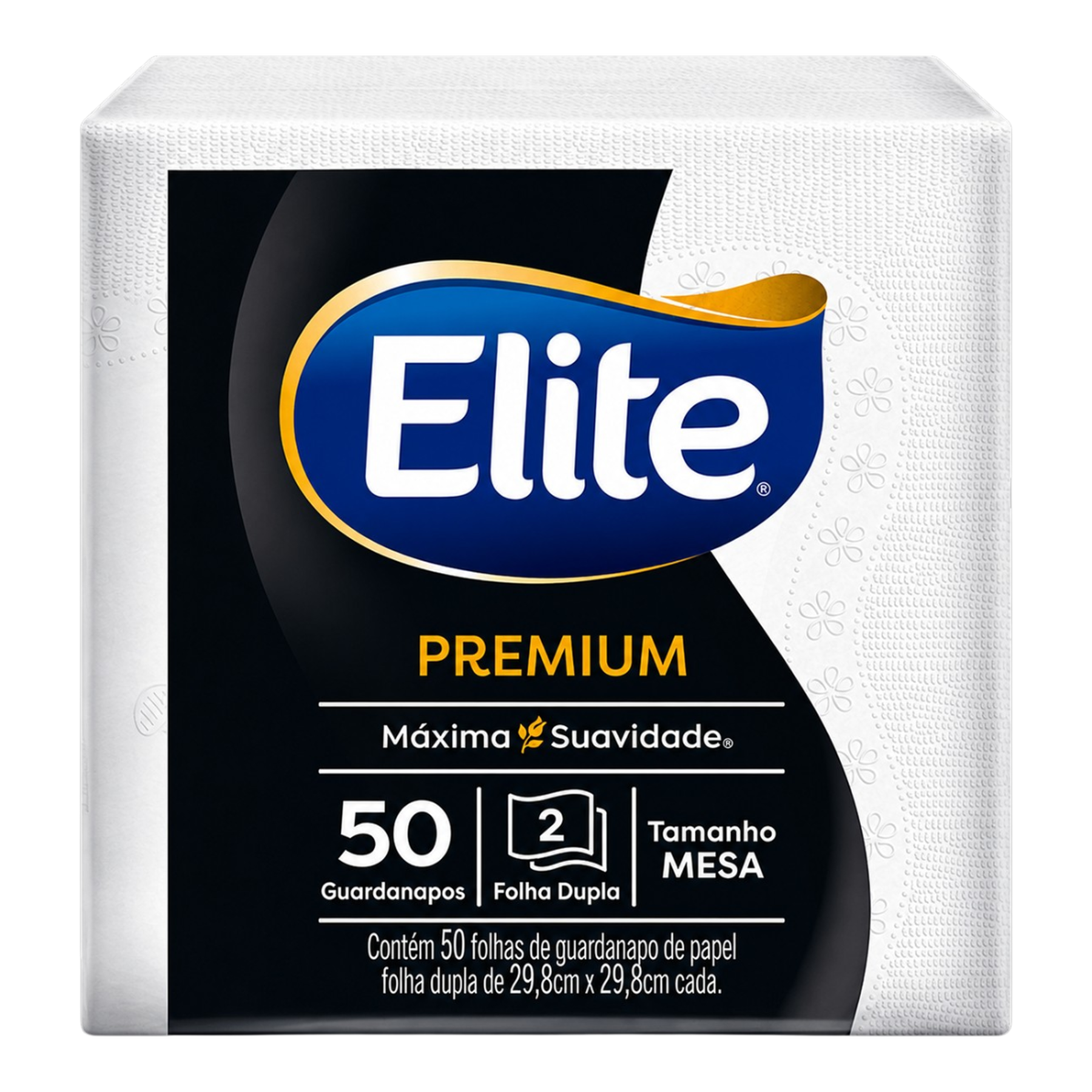 Guardanapo de Papel Folha Dupla Elite Premium Pacote 50 Folhas Tamanho G