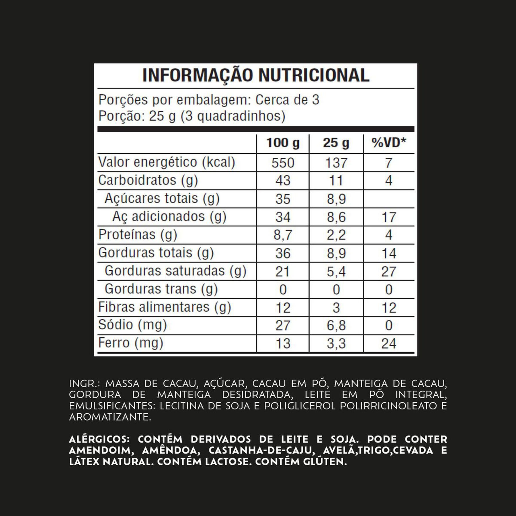 Chocolate Lacta Intense Amargo 60% Cacau Original 85g