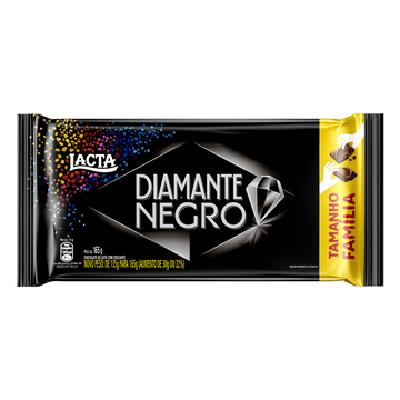 Chocolate ao Leite Lacta Diamante Negro Pacote 165g Tamanho Família