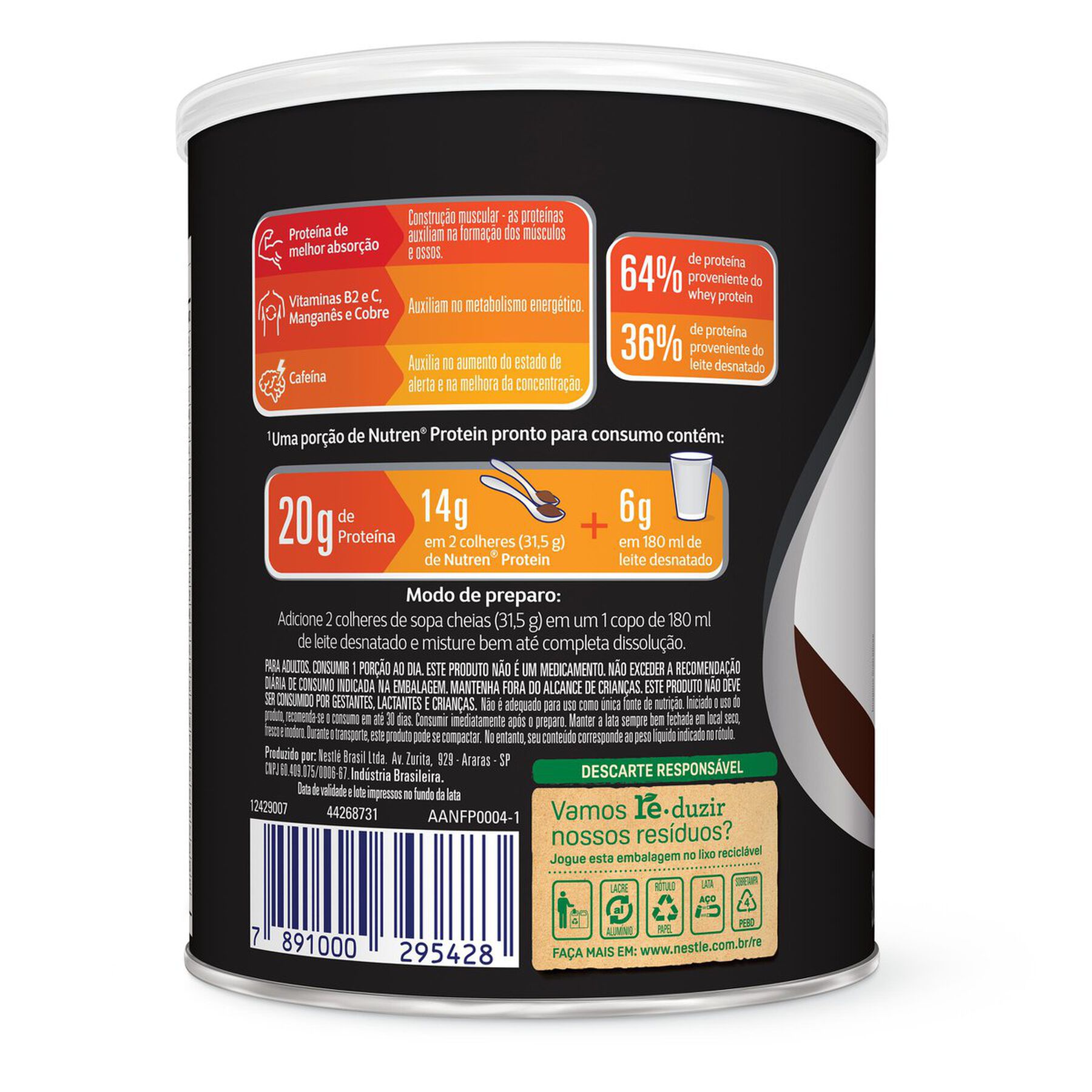 Suplemento Alimentar Nutren Protein Chocolate 400g