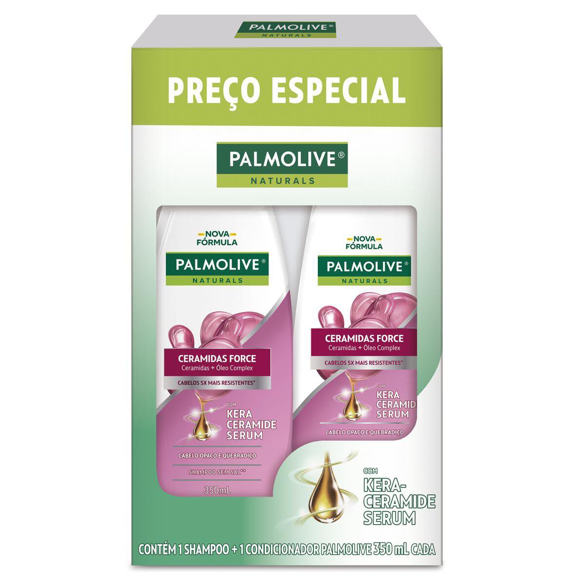 Shampoo + Condicionador Ceramidas Force Palmolive Naturals 350ml Cada