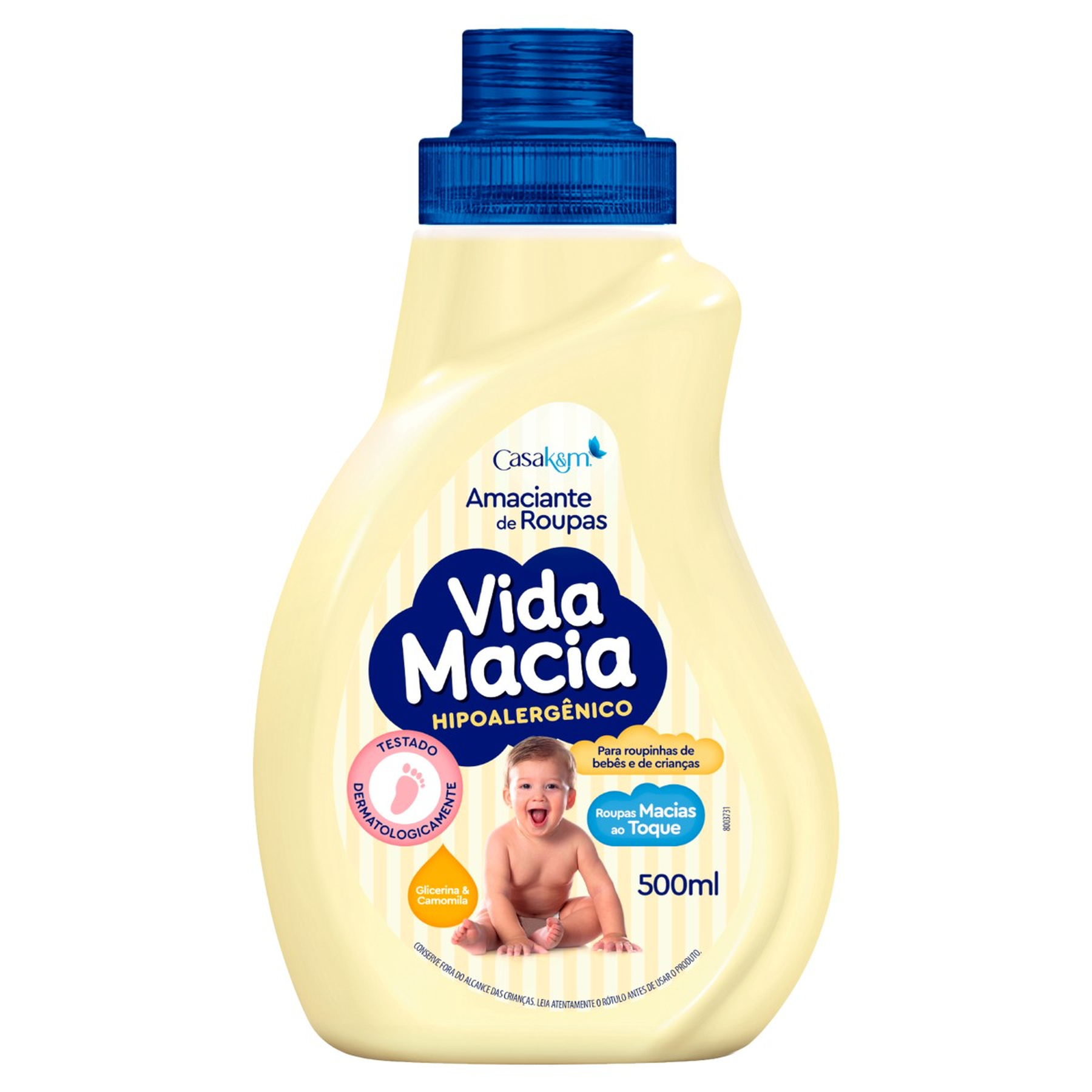 Amaciante de Roupa Glicerina & Camomila Vida Macia Frasco 500ml