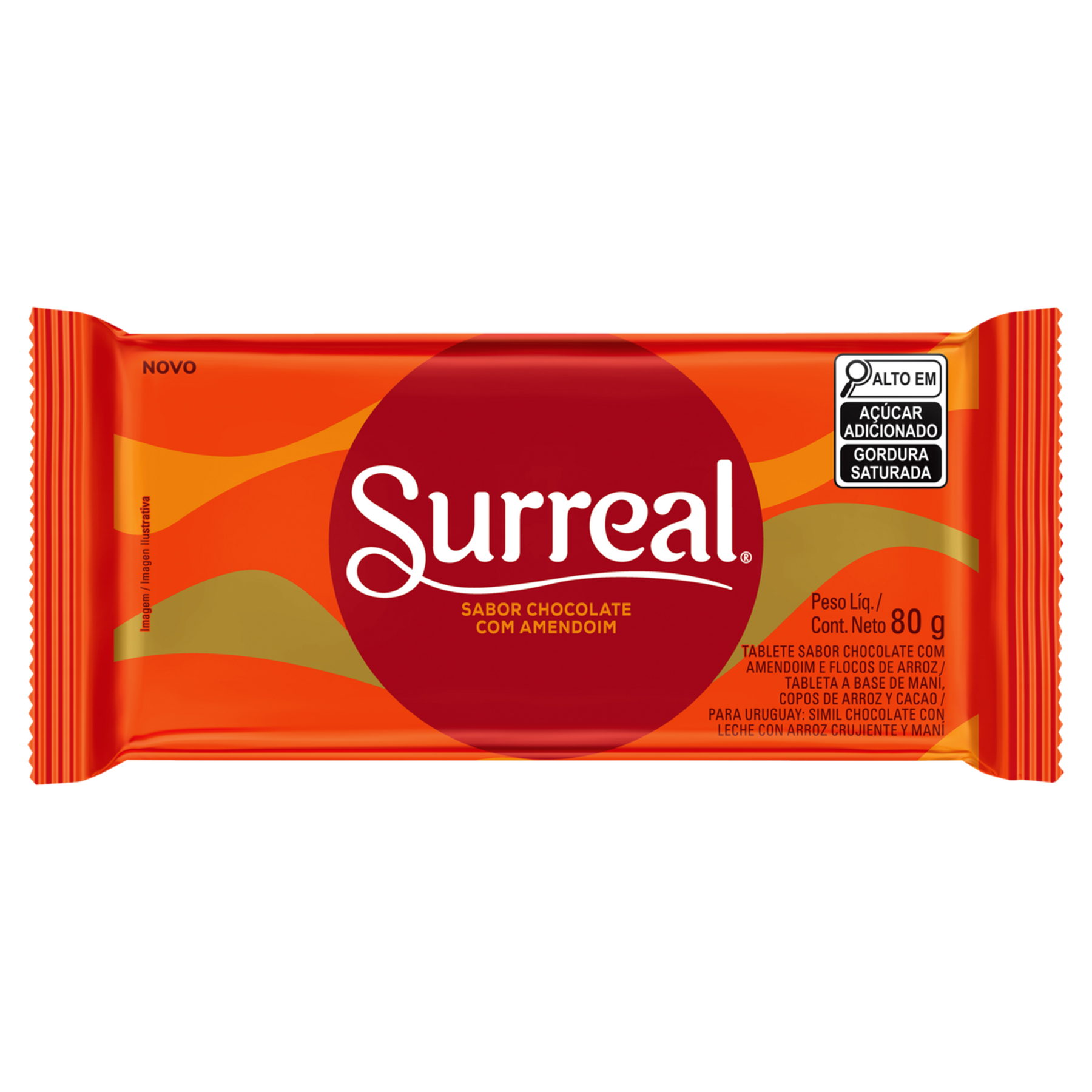 Barra de Chocolate com Amendoim Surreal Garoto Pacote 80g
