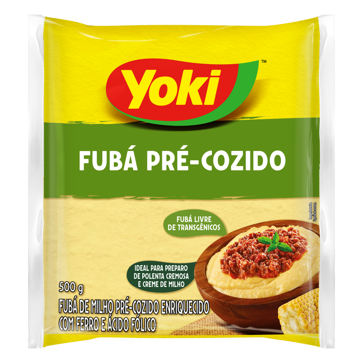 Fub&aacute; de Milho Pr&eacute;-Cozido Yoki Pacote 500g