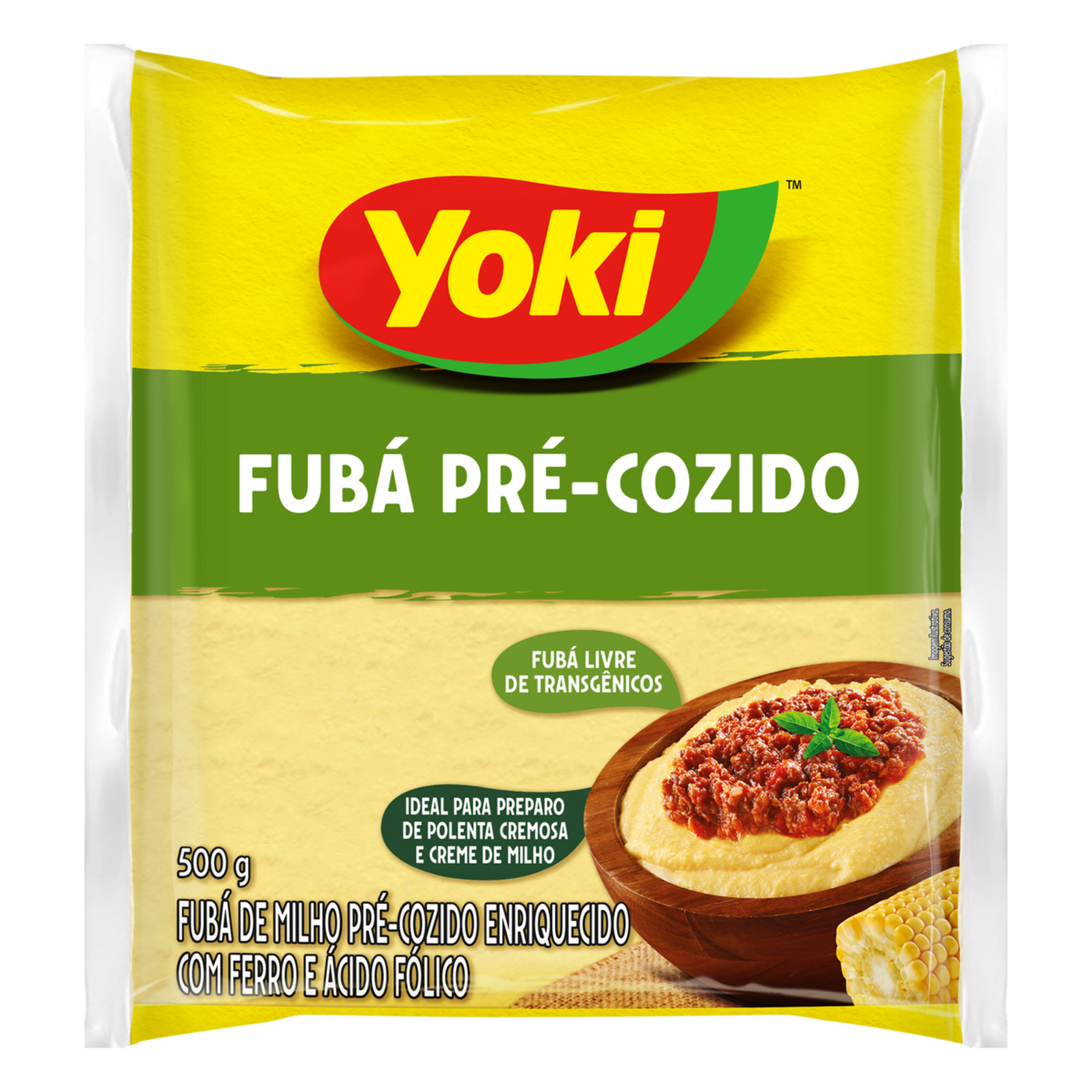 Fub&aacute; de Milho Pr&eacute;-Cozido Yoki Pacote 500g
