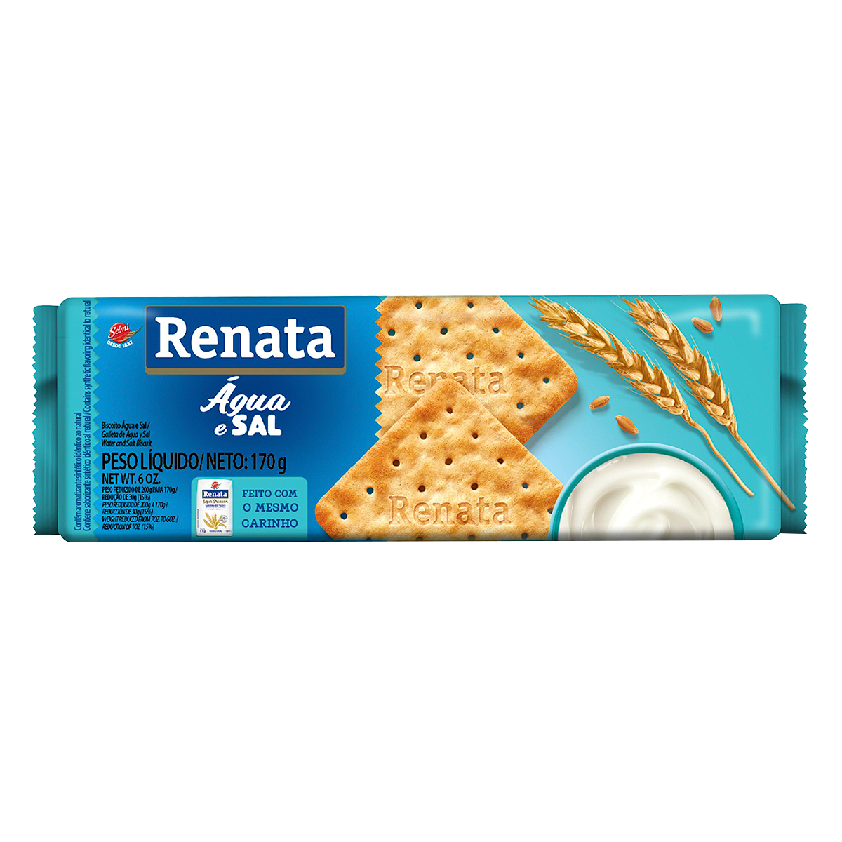 Biscoito &Aacute;gua e Sal Renata Pacote 170g