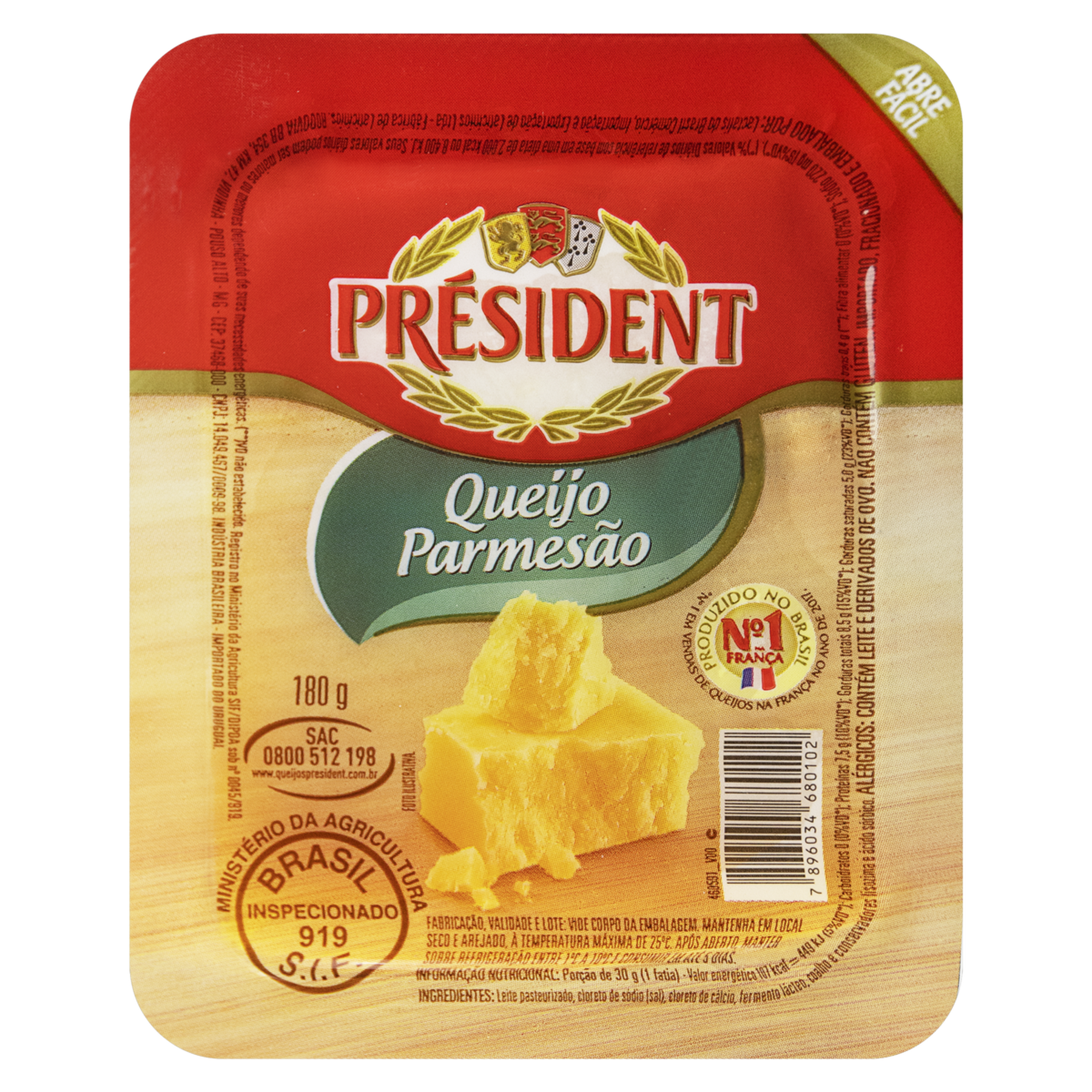Queijo Parmes&atilde;o Pr&eacute;sident 180g&nbsp;