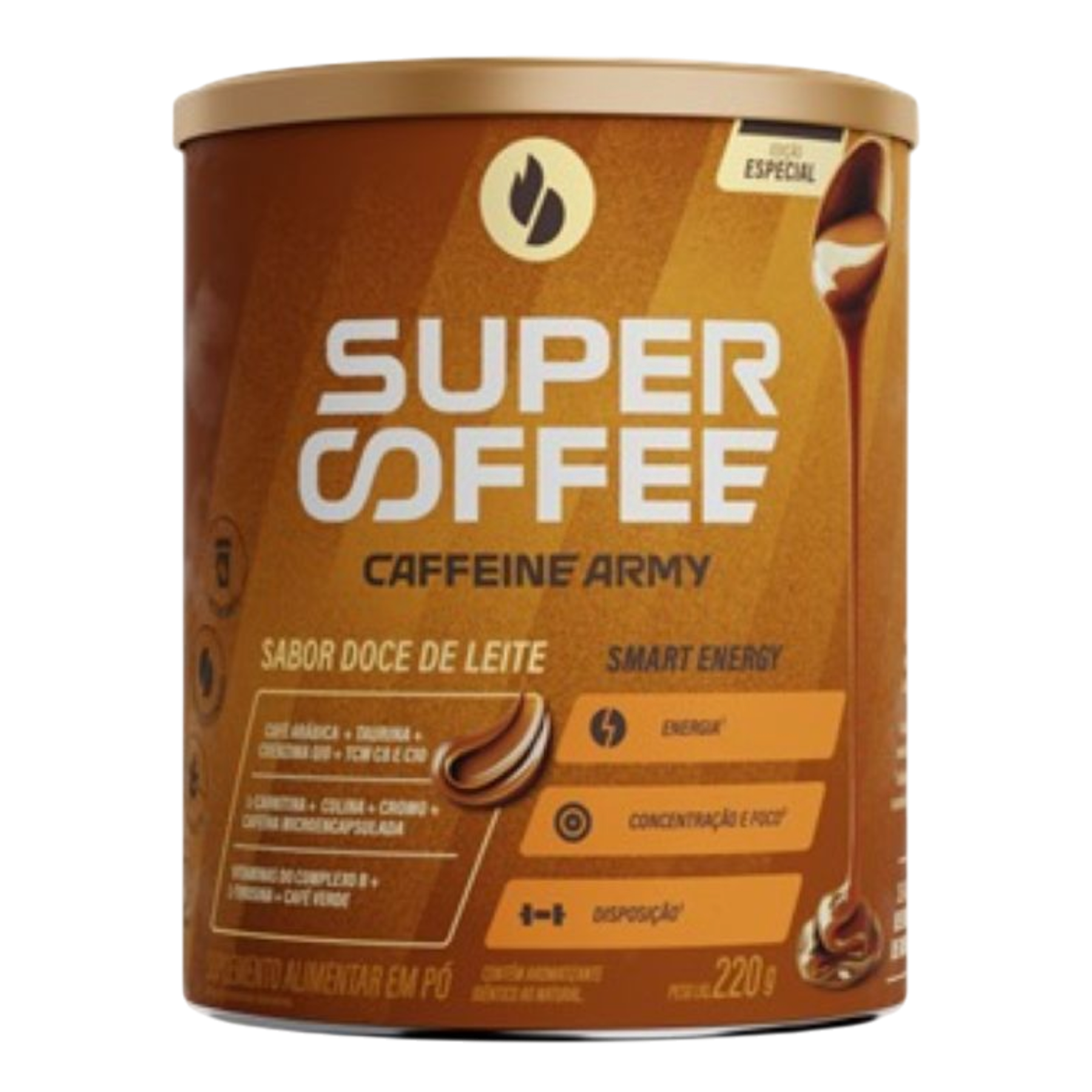 Suplemento Alimentar em P&oacute; Doce de Leite SuperCoffee Lata 220g