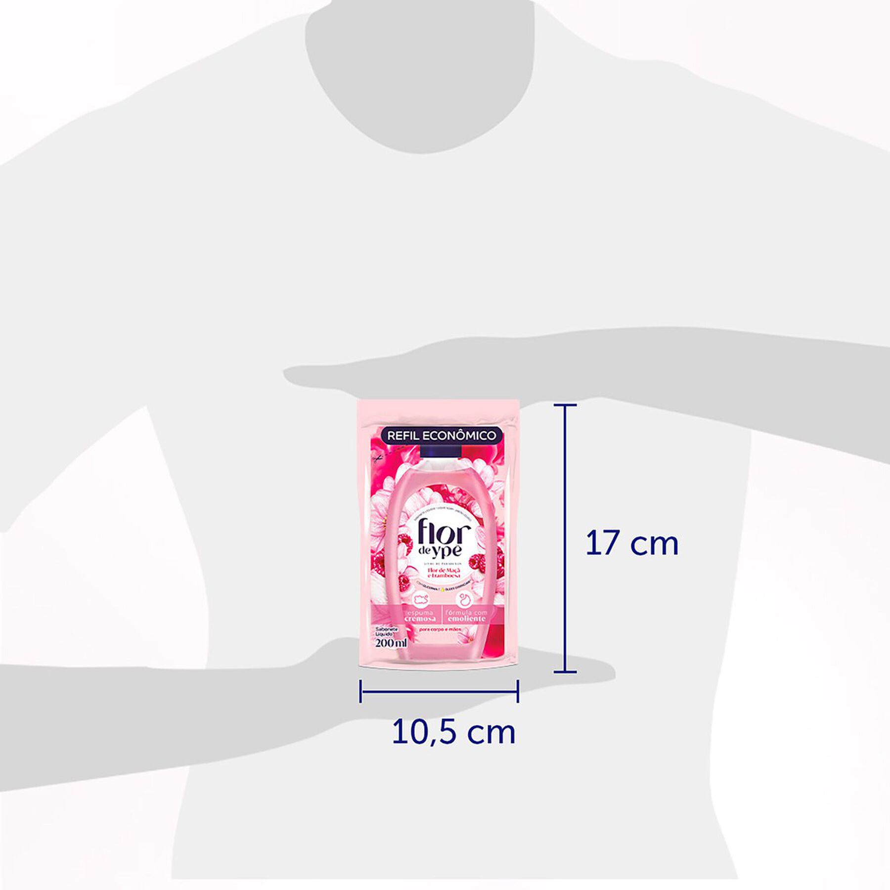 Sabonete Líquido Flor de Maçã e Framboesa Flor de Ypê Sachê 200ml - Embalagem Refil Econômico