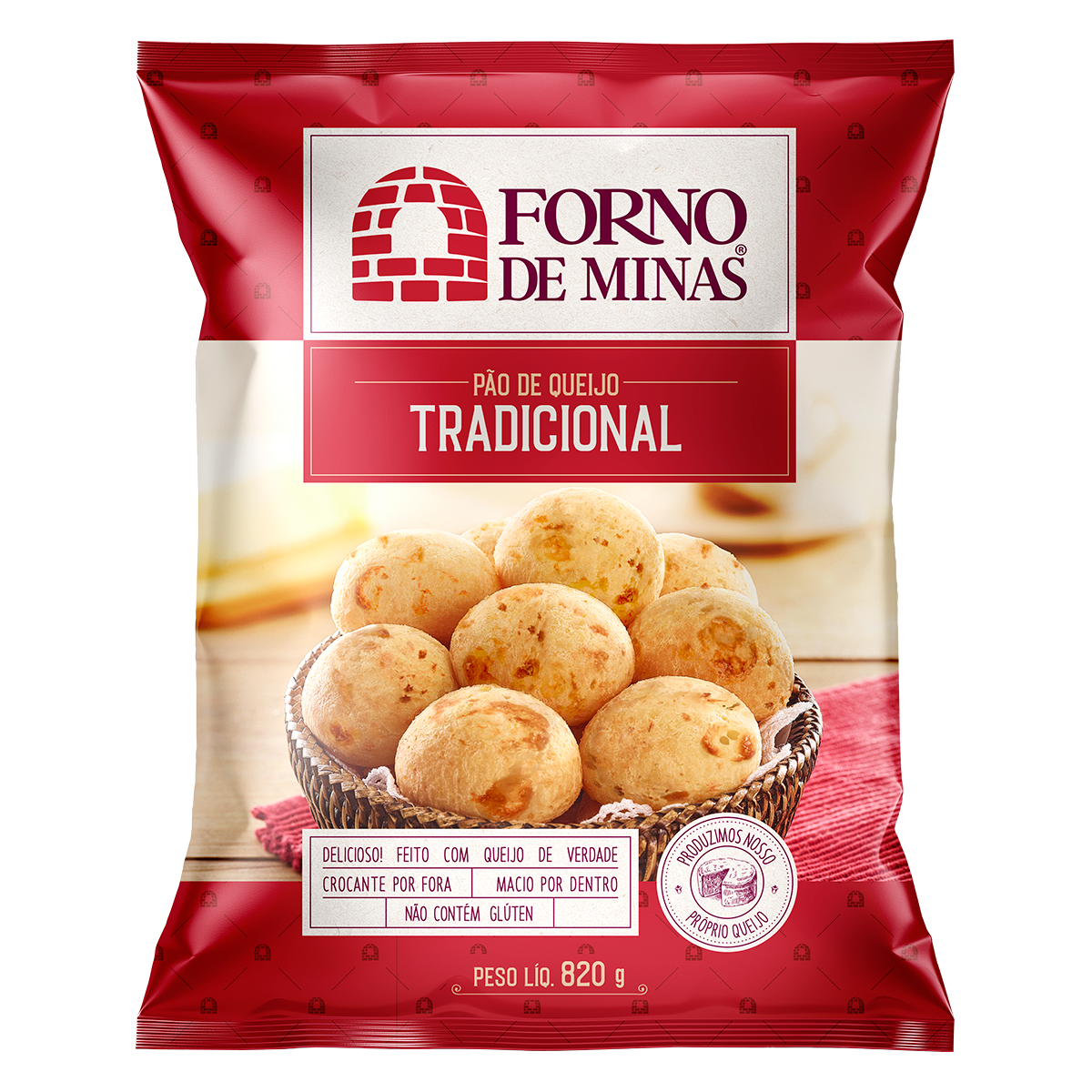 P&atilde;o de Queijo Tradicional Forno de Minas Pacote 820g