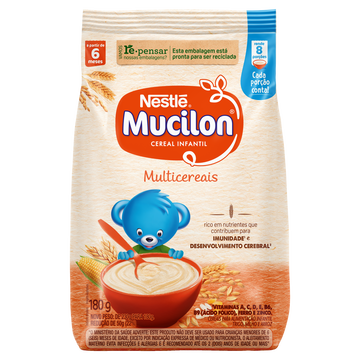 Cereal Infantil Multicereais Mucilon Nestlé Pacote 180g
