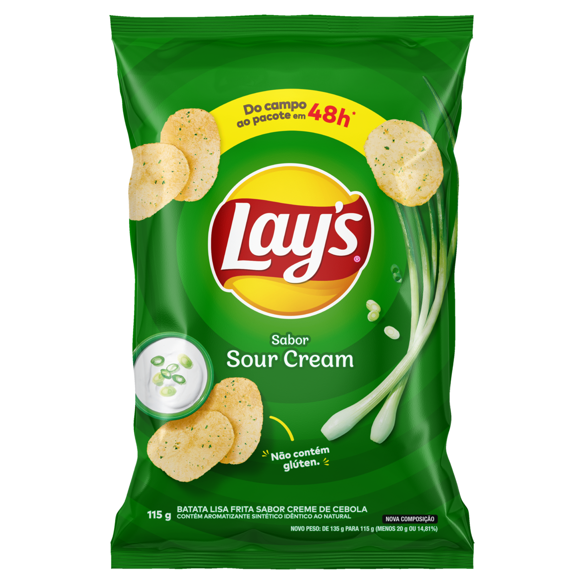 Batata Frita Lisa Sour Cream Lay's Pacote 115g