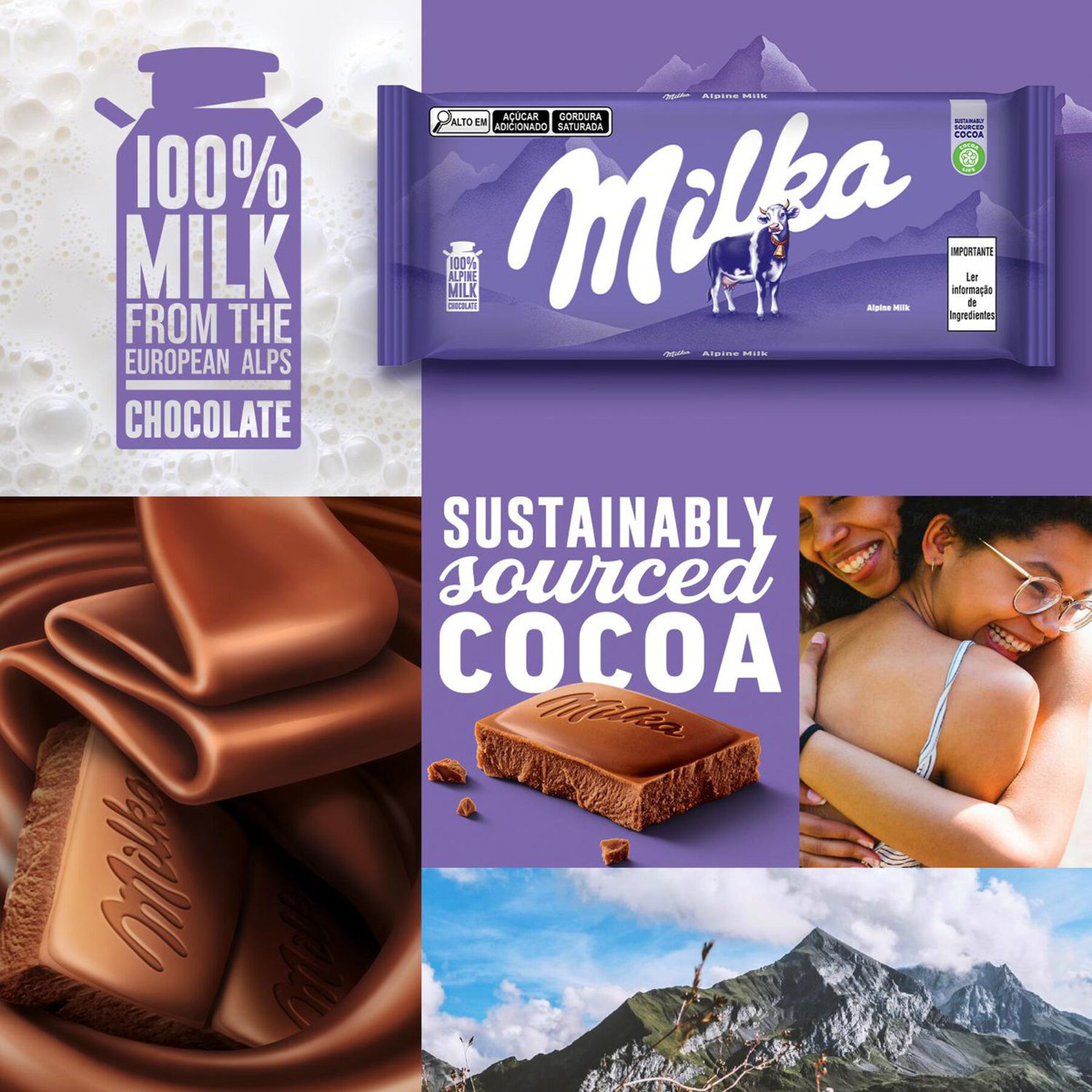 Barra de Chocolate Happy Cow Milka 100g