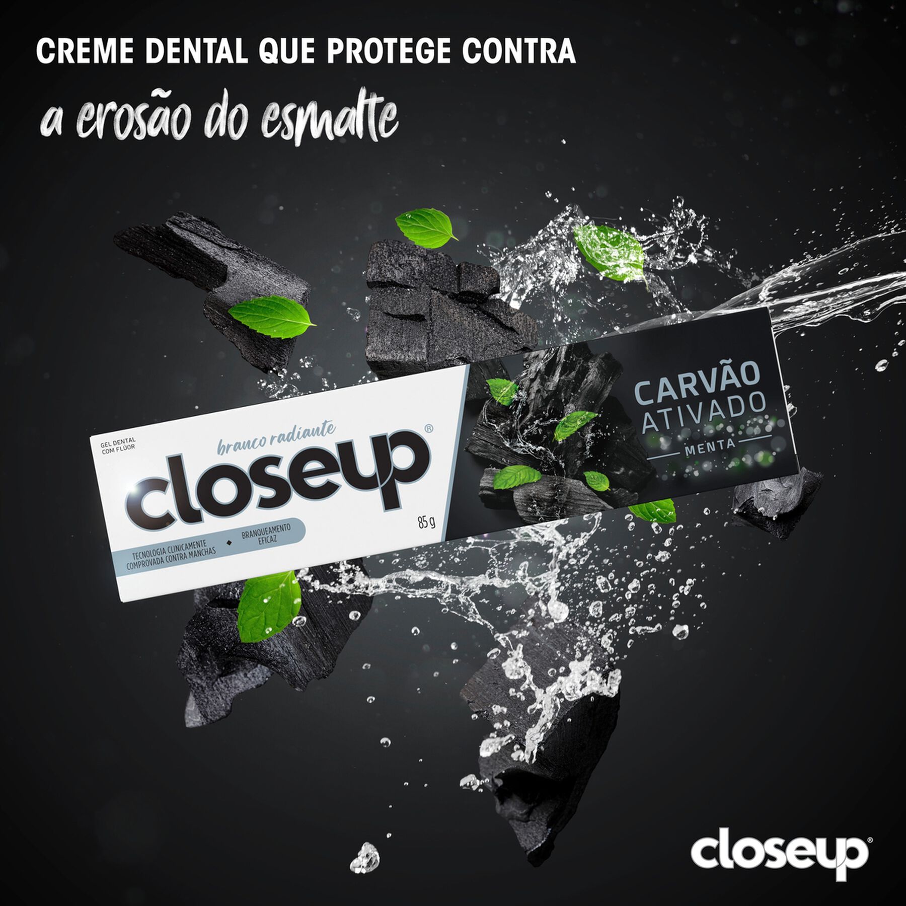 Creme Dental Carv&atilde;o Ativado Menta Closeup Caixa 85g&nbsp;