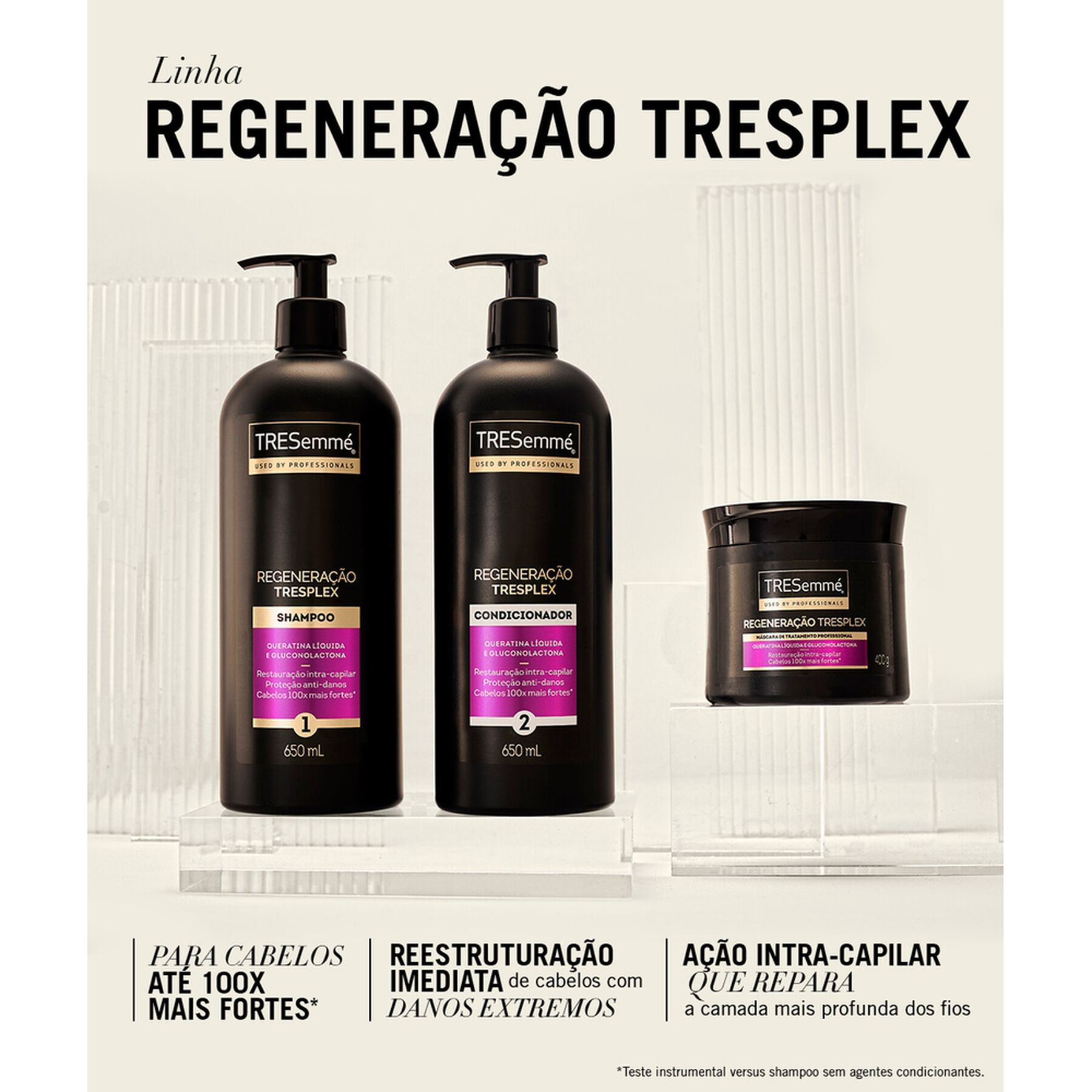 M&aacute;scara de Tratamento Pr&eacute;-Shampoo Tresemm&eacute; Tresplex Regenera&ccedil;&atilde;o Tend&ecirc;ncias de Sal&atilde;o Pote 400g&nbsp;
