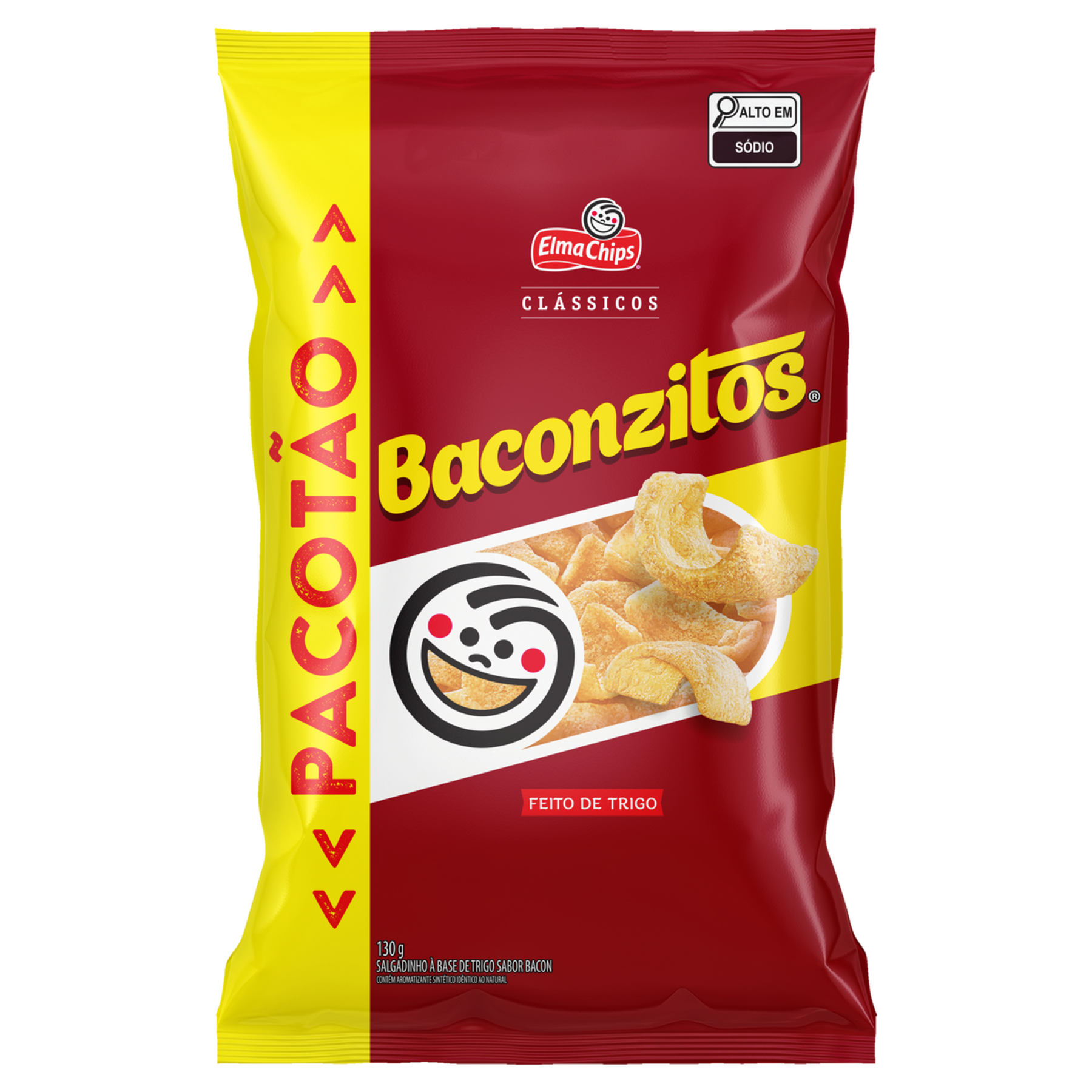 Salgadinho de Trigo Baconzitos Cl&aacute;ssicos Elma Chips Pacot&atilde;o 130g