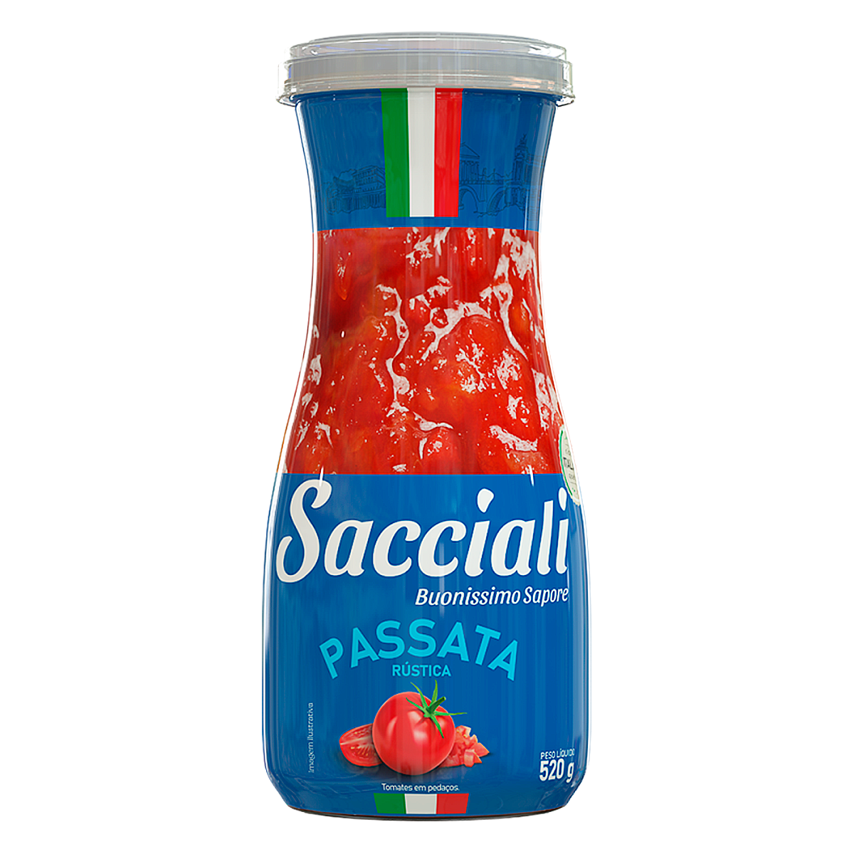Passata R&uacute;stica Sacciali Vidro 520g