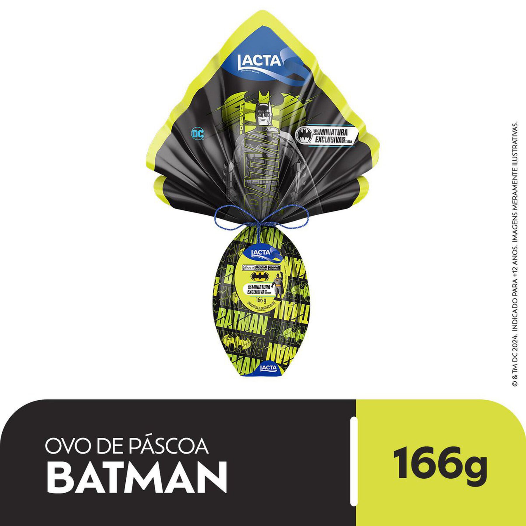 Ovo de Páscoa ao Leite Batman Lacta 166g - Vem com 1 Miniatura Exclusiva do Batman