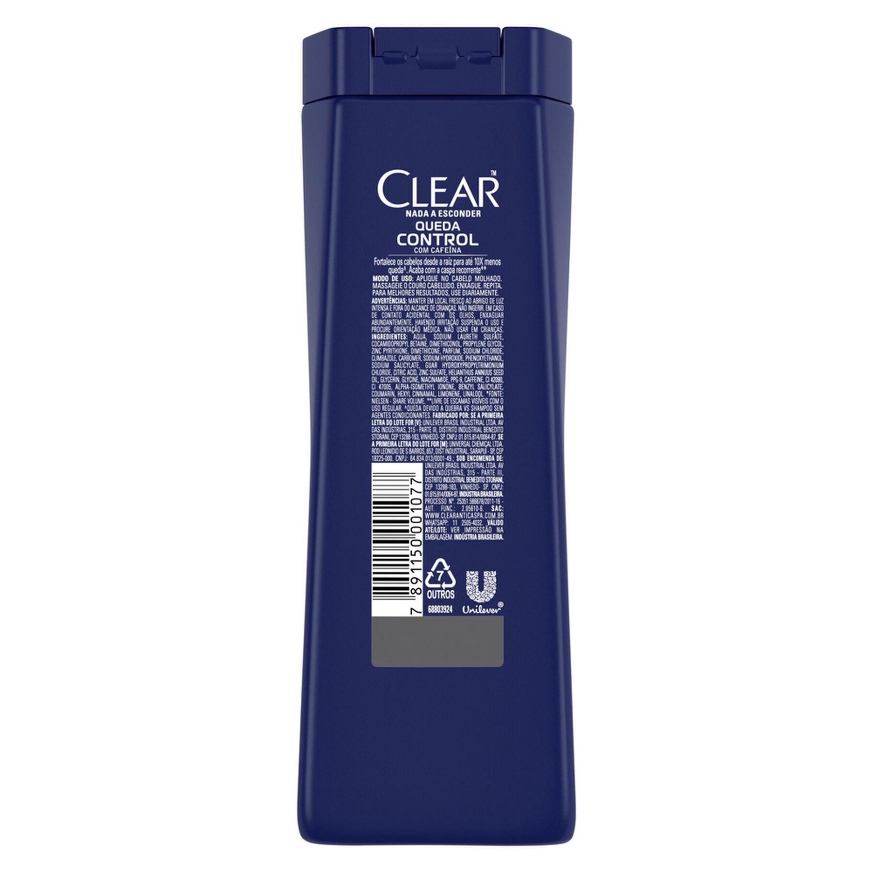Shampoo Anticaspa Clear Men Queda Control Frasco 200ml