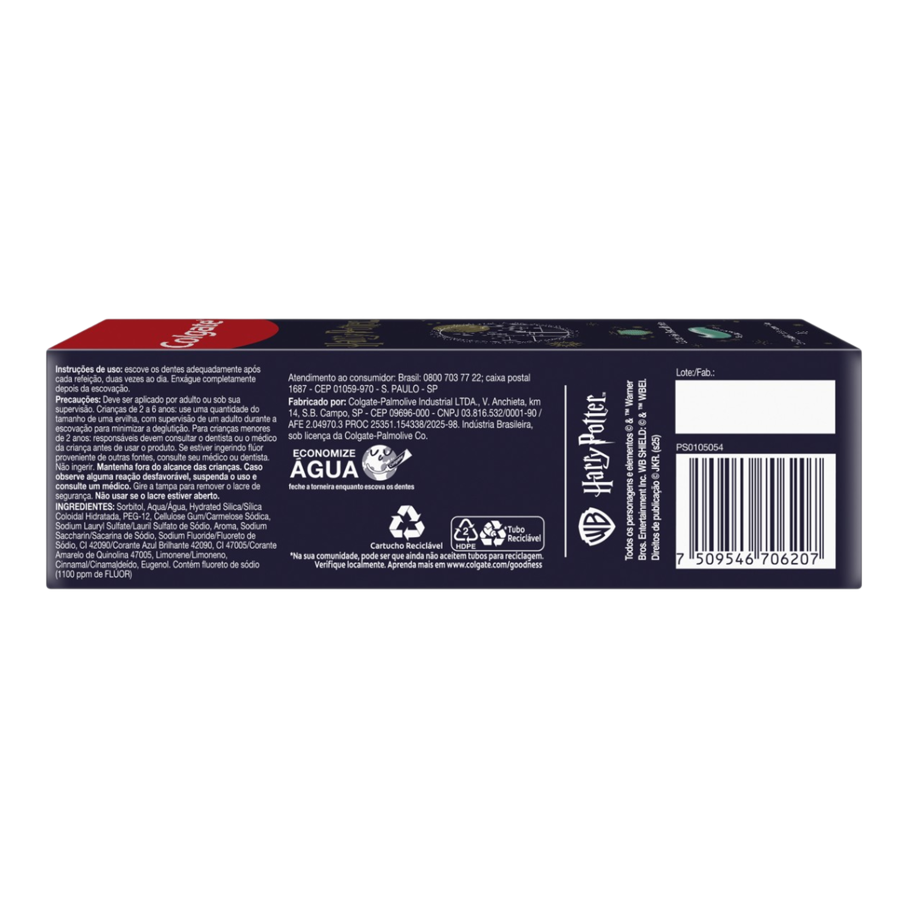 Gel Dental Infantil Bubble Fruit Harry Potter Caldeir&atilde;o Borbulhante Colgate Caixa 100g