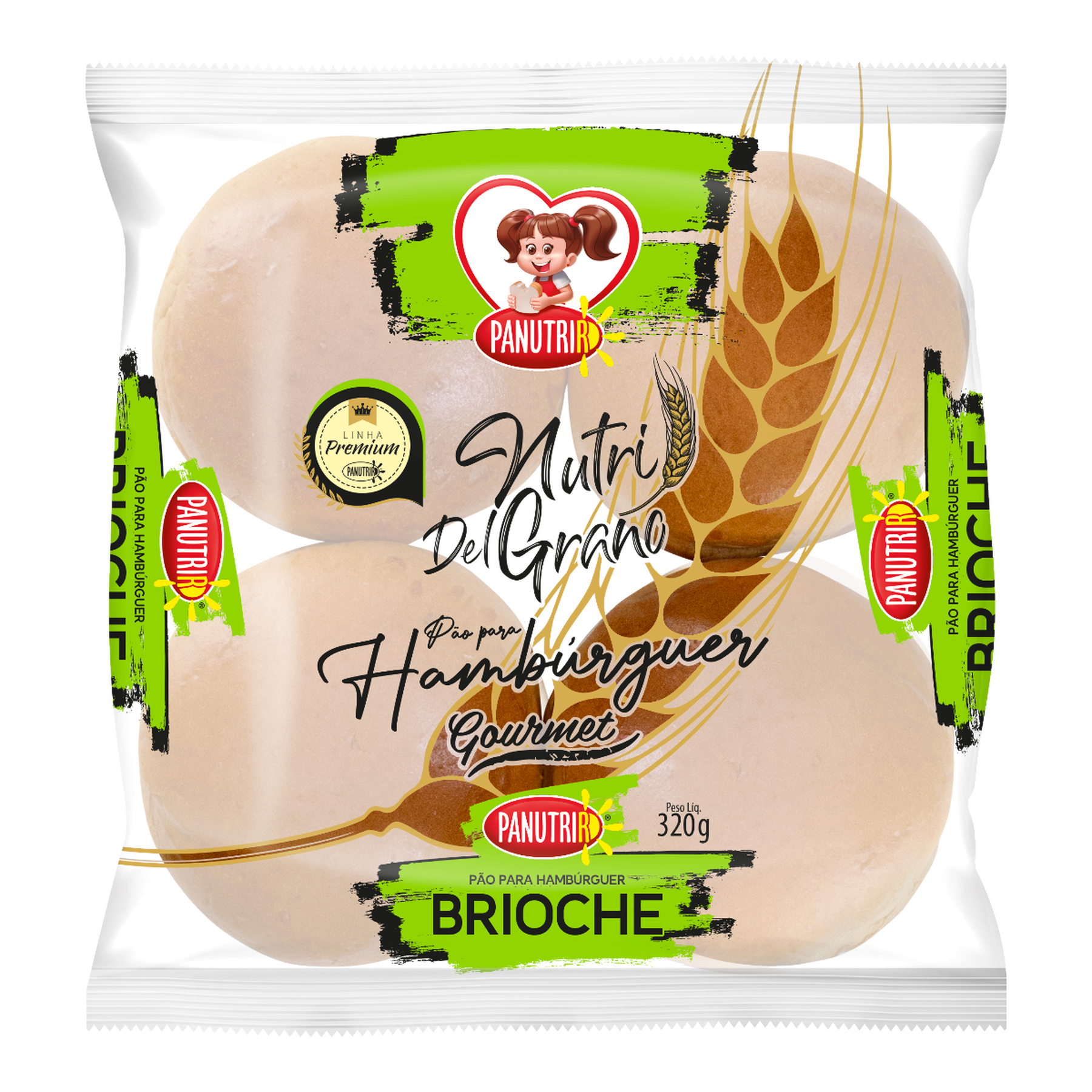 P&atilde;o para Hamb&uacute;rguer Brioche Gourmet Nutri Del Grano Panutrir Pacote 320g
