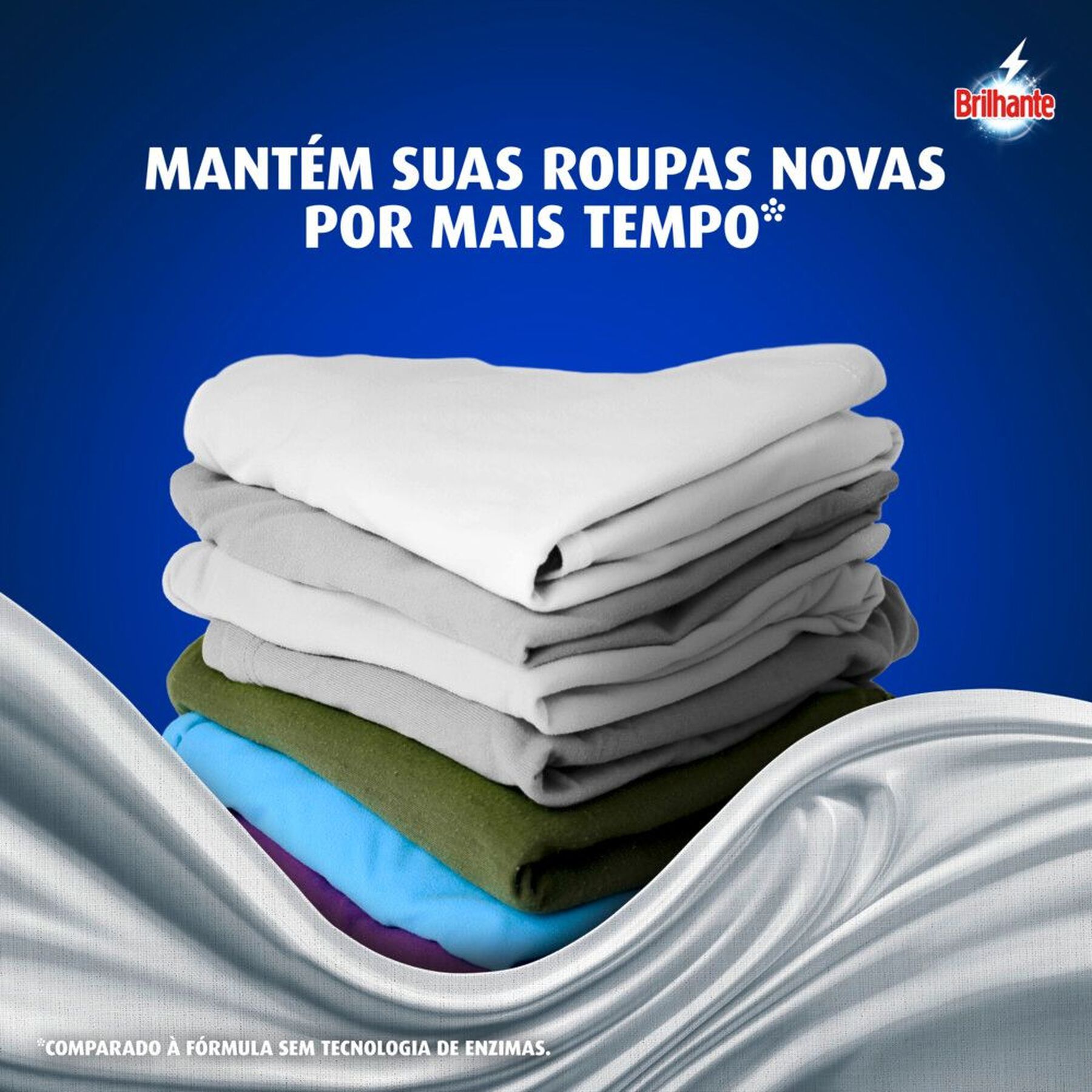 Sab&atilde;o em P&oacute; Lava Roupas Brancas e Coloridas Delicadeza Total Brilhante Pacote 1,6kg