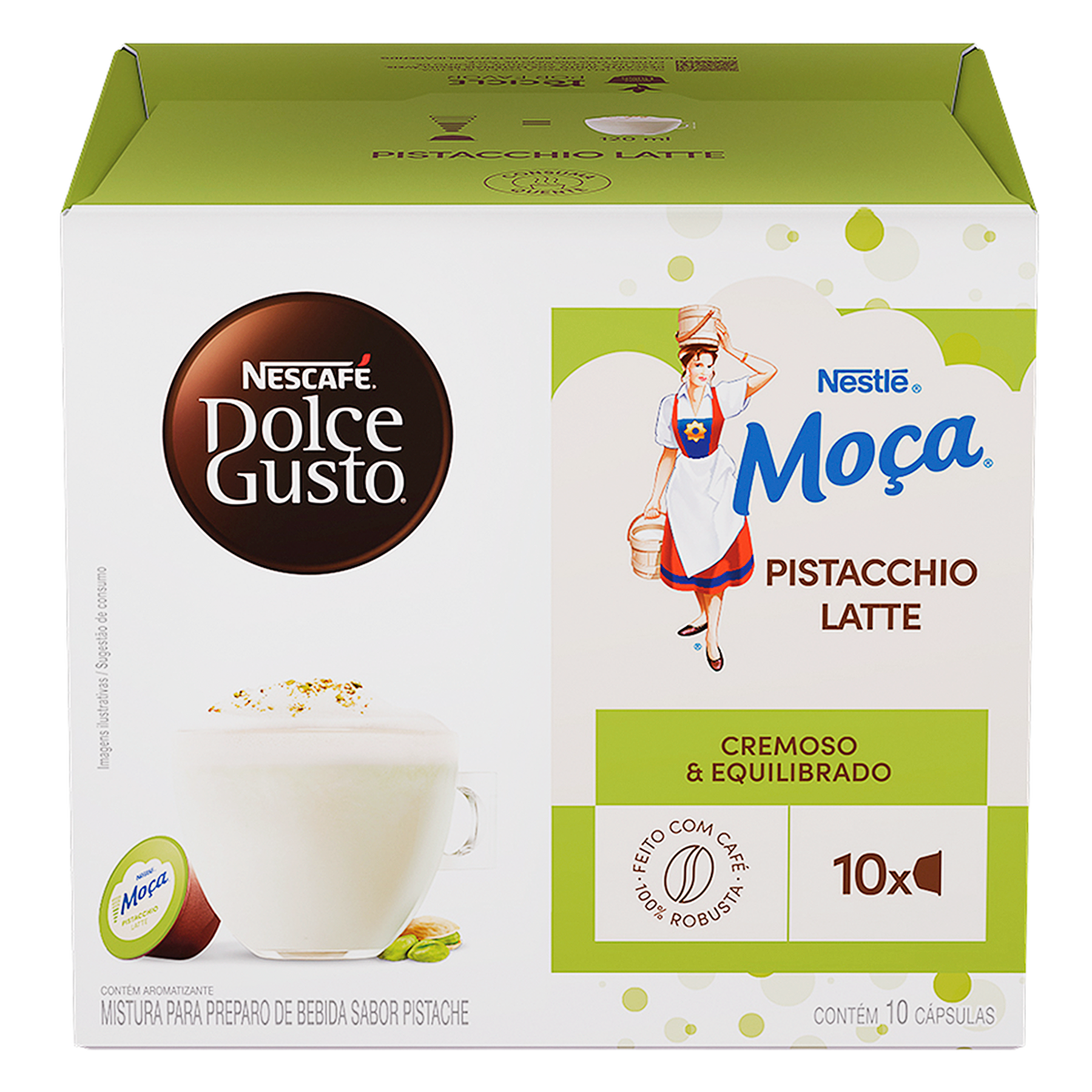 Mistura para Bebida em C&aacute;psula Pistacchio Latte Mo&ccedil;a Nescaf&eacute; Dolce Gusto Caixa 175g C/10 Unidades