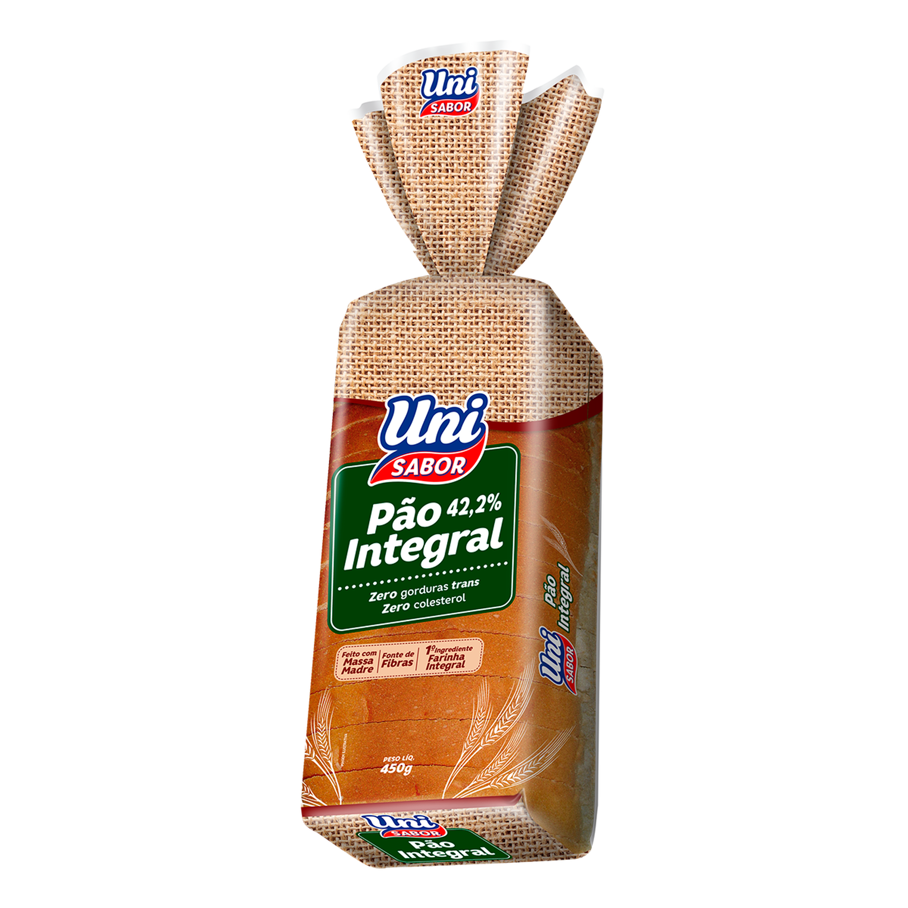 Pão de Forma 42,2% Integral Uni Sabor 450g