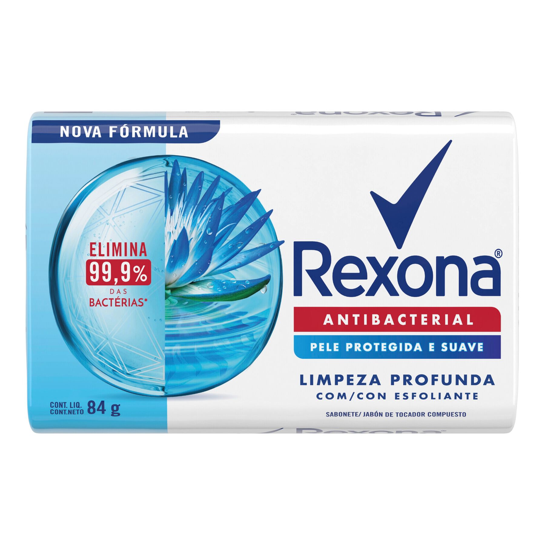 Sabonete em Barra Antibacterial Limpeza Profunda Rexona Envolt&oacute;rio 84g&nbsp;