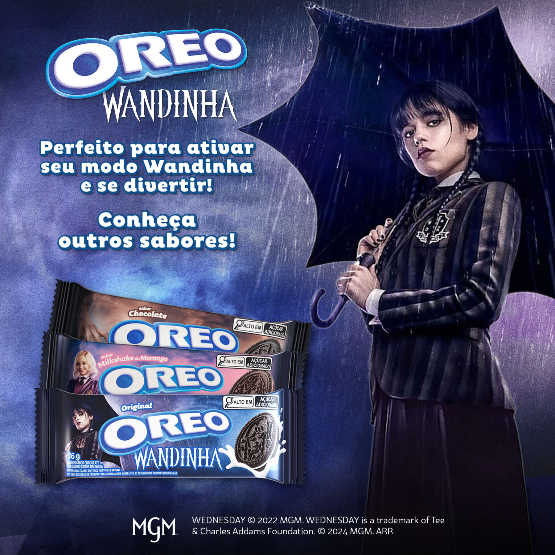 Biscoito Chocolate Recheio Baunilha Oreo Pacote 36g