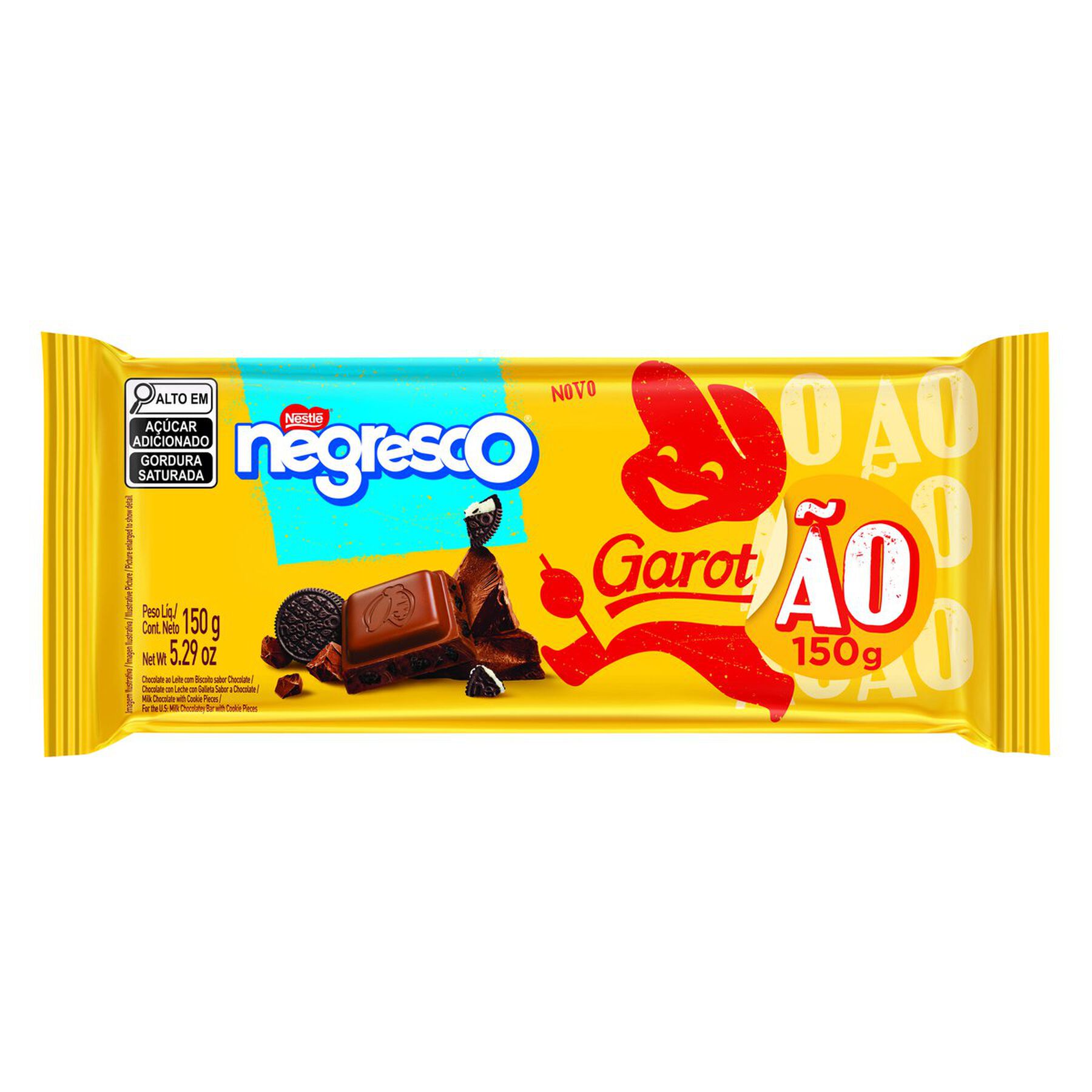 Chocolate ao Leite Negresco Garoto Pacote 150g&nbsp;&nbsp;