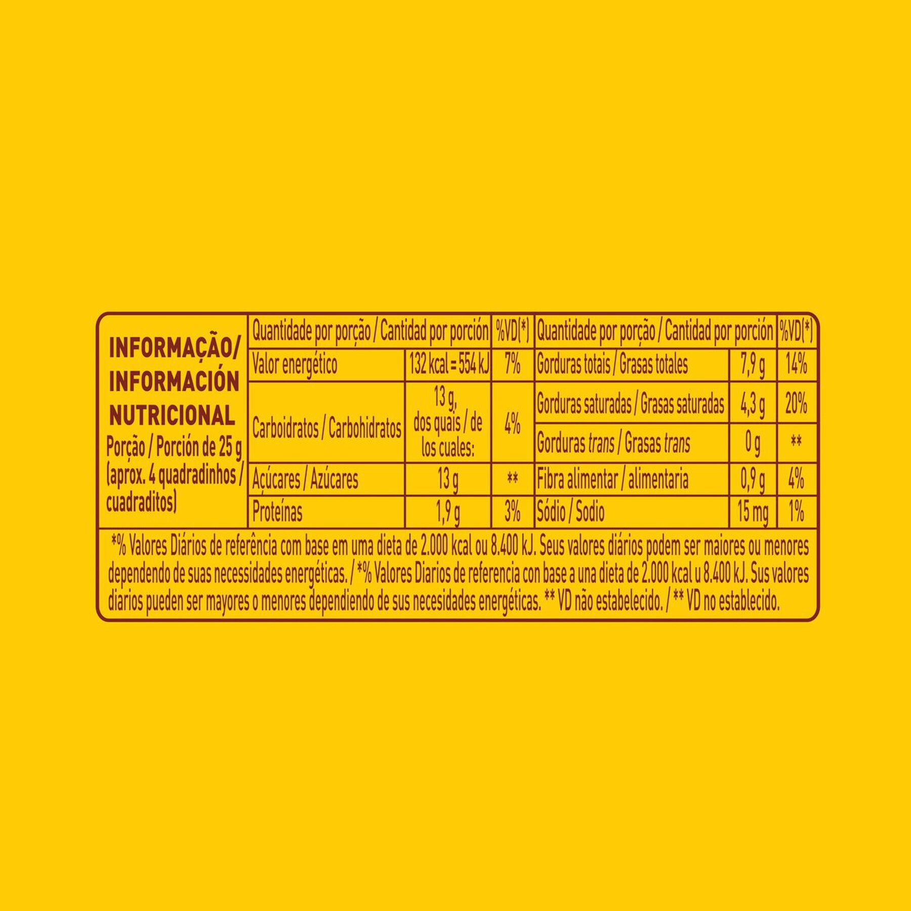 Chocolate ao Leite Caju e Passas Garoto Pacote 80g