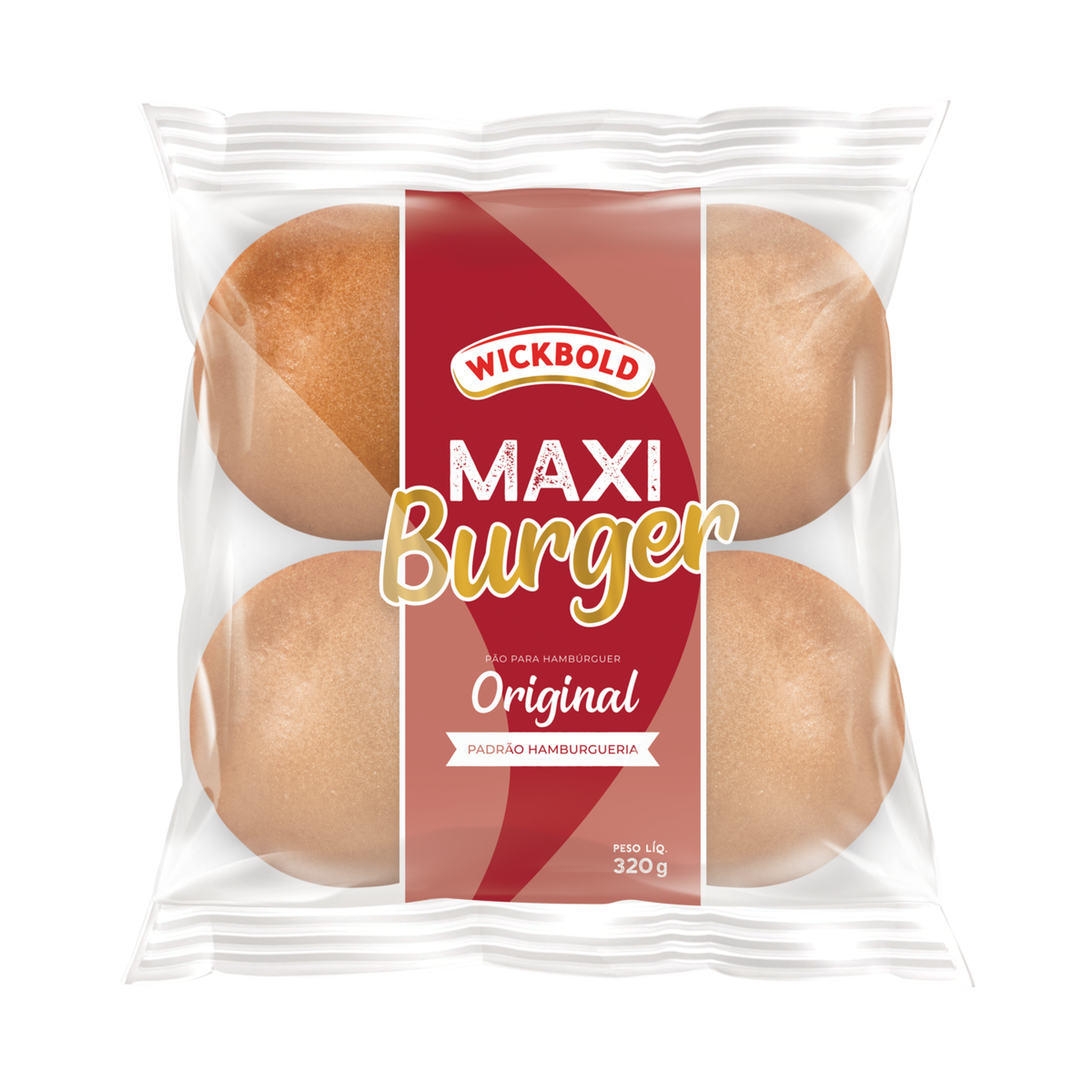 Pão para Hambúrguer Original Maxi Burger Wickbold Pacote 320g