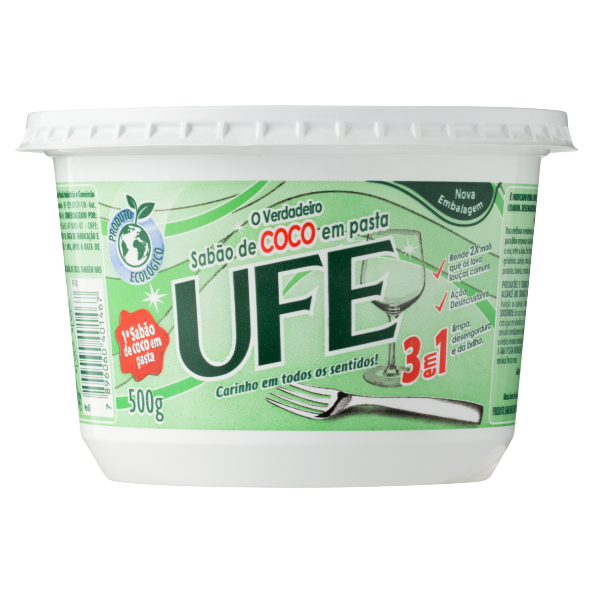 Sab&atilde;o em Pasta Coco Ufe Pote 500g