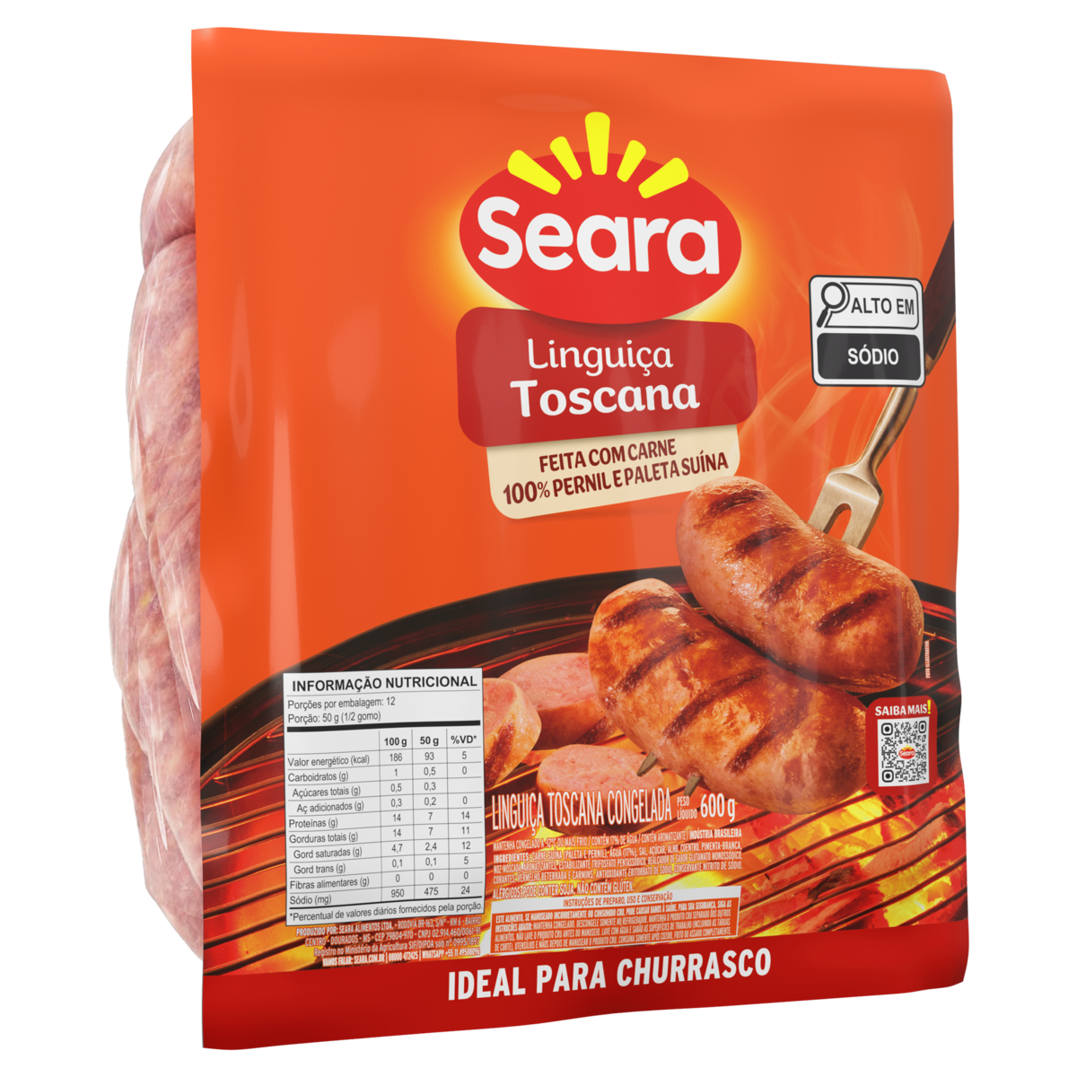 Lingui&ccedil;a Toscana Seara Pacote 600g