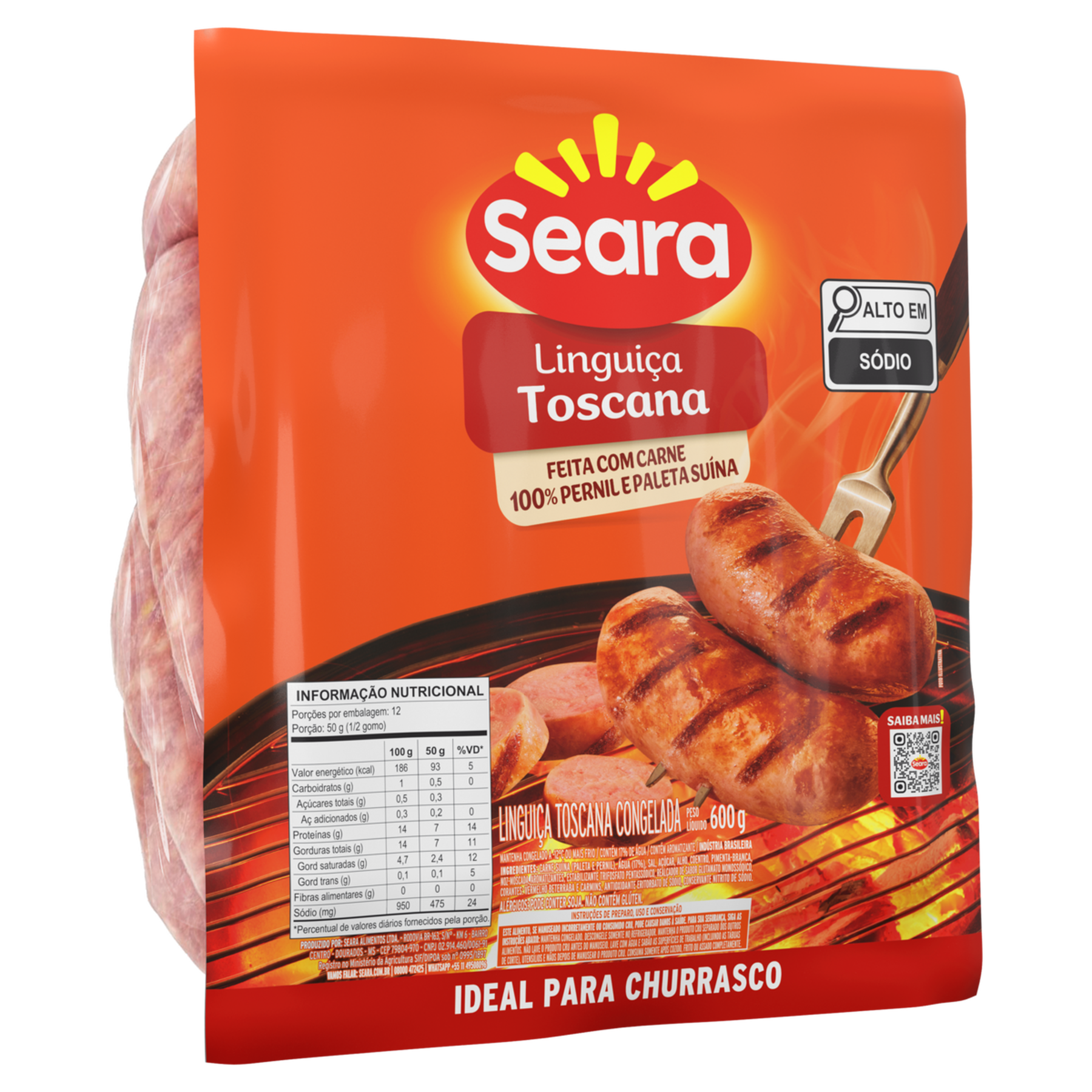 Lingui&ccedil;a Toscana Seara Pacote 600g