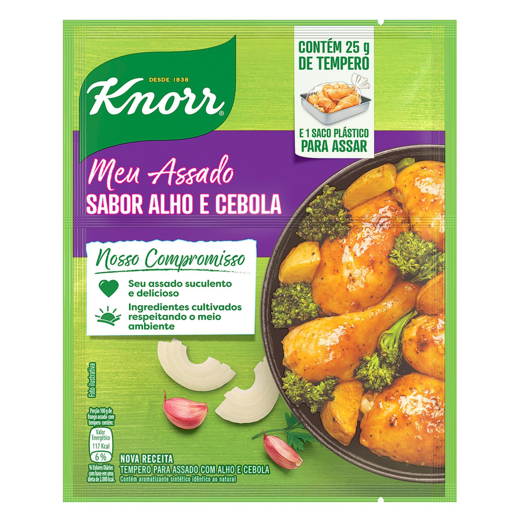 Tempero Alho e Cebola Knorr Meu Assado Pacote 25g