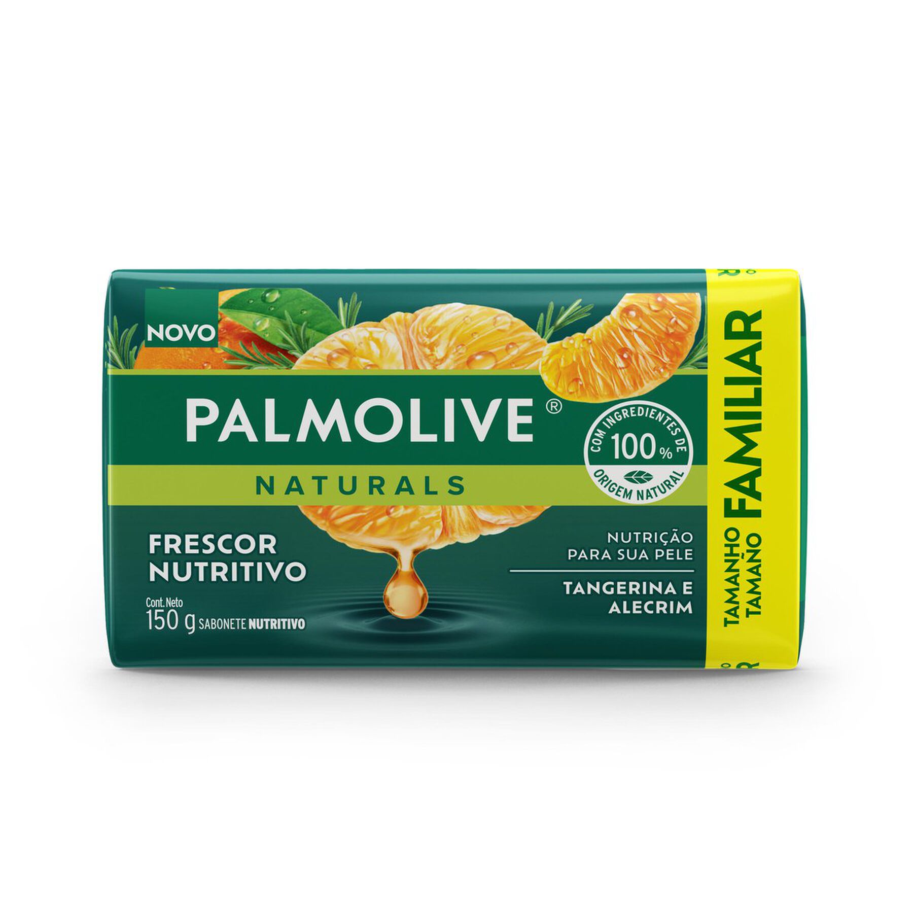 Sabonete em Barra Frescor Nutritivo Tangerina e Alecrim Palmolive Naturals Envoltório 150g - Embalagem Tamanho Familiar